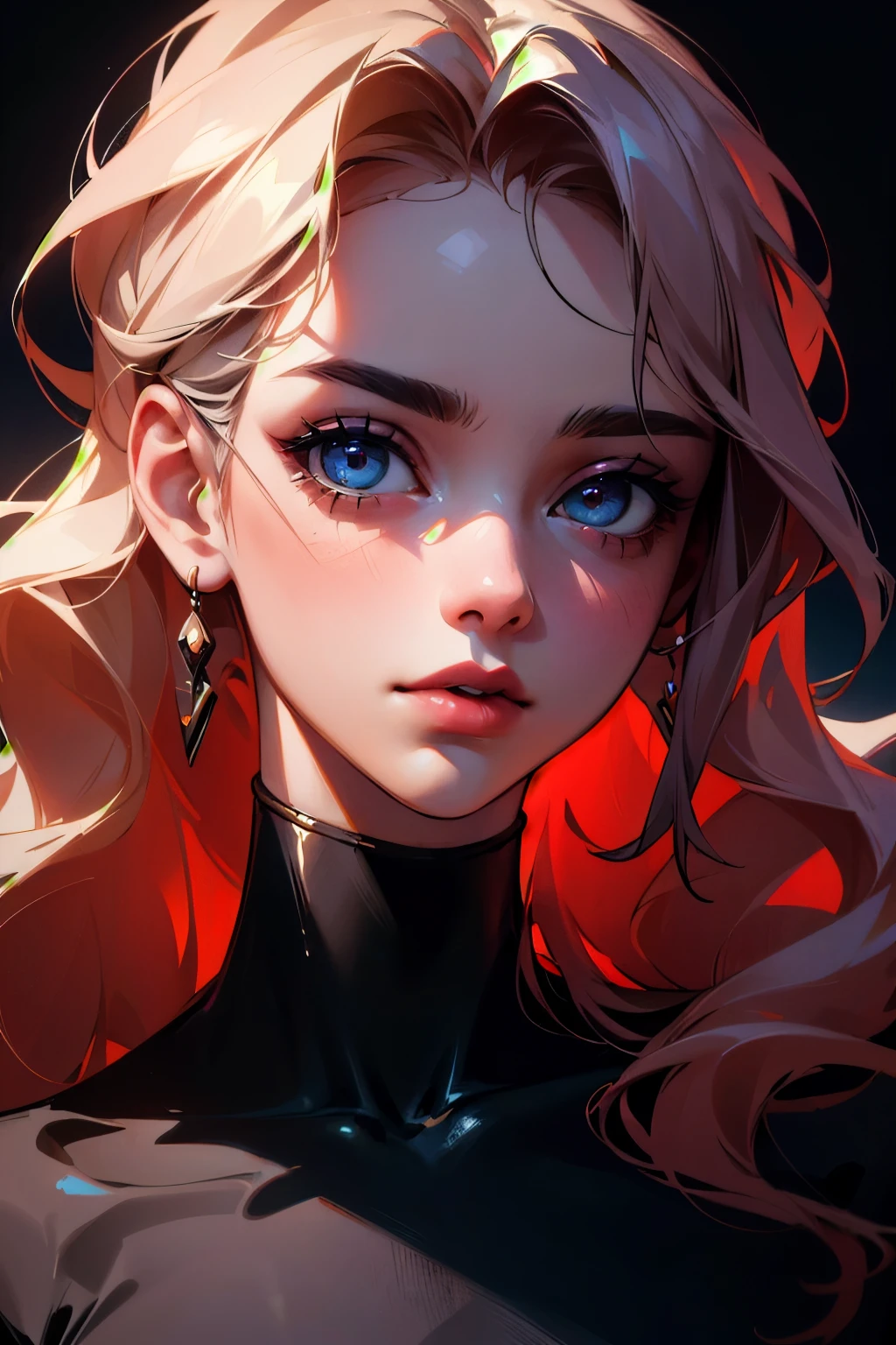 (best quality,4k,8k,highres,masterpiece:1.2),ultra-detailed,(realistic,photorealistic,photo-realistic:1.37),beautiful detailed face,minimalist background,striking contrast,glowing neon lights,dynamic composition,sexy and alluring,soft and glowing skin,expressive eyes,sensual expression,wavy and flowing hair,vibrant and intense colors,electric atmosphere,modern and edgy style,fashionable and trendy,ethereal and captivating presence,confident and empowering demeanor,moody and mysterious vibes,eye-catching makeup,provocative lighting,sensuous and intricate details