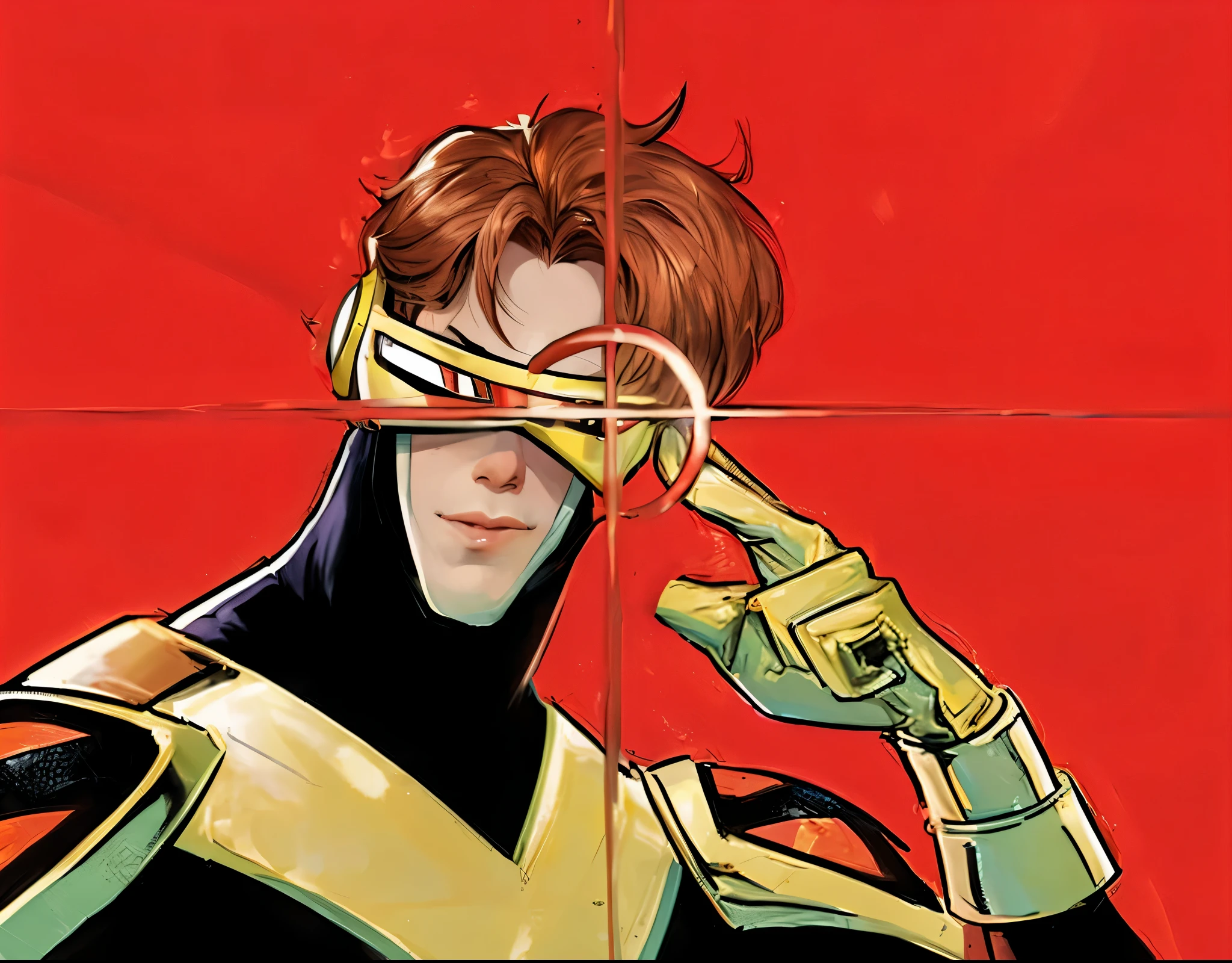 ((samdoesart)), pintura extremamente detalhada, pixar, rosto Scott Summers, ciclope, rosto detalhado