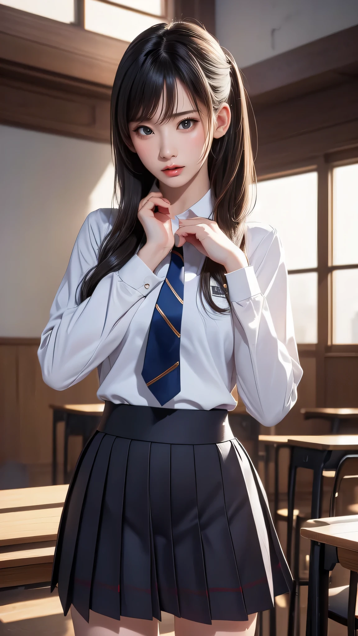 school uniform,(random place),(random porn poses:1.5),(random hairstyle),(movie-like scene,best image quality,(8k), Super realistic, 最high quality, high quality, High resolution, high qualityな質感, high detail, beautiful, Detailed, Highly detailed CG, detailed texture, realistic facial expression, masterpiece, before, dynamic, bold)