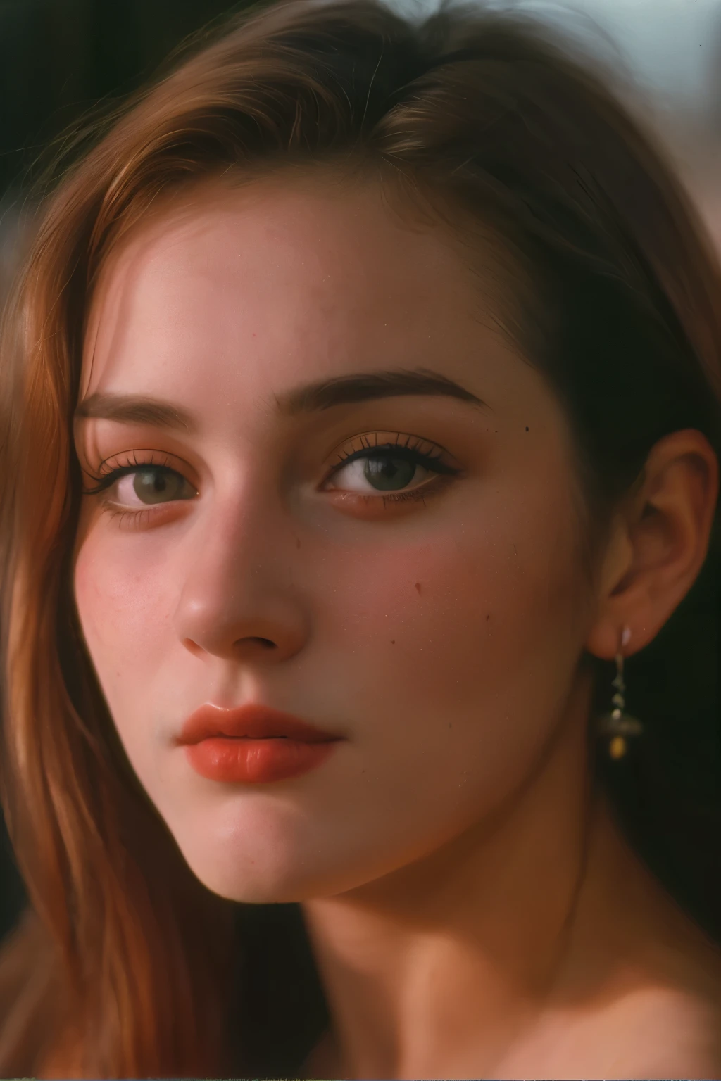 (Close-up, fotografia editorial de uma mulher de 21 anos), (Rosto altamente detalhado:1.4) (sorrir:0.7) (fundo dentro escuro, Moody, estudo privado:1.3) Pov, Directed by: Lee Jeffries, Nikon D850 |, filme fotografia de stock ,4 Kodak Portra 400 ,camera f1.6 lentes ,cores ricas ,hyper realistic ,textura realista, dramatic lighting , cinestill 800,