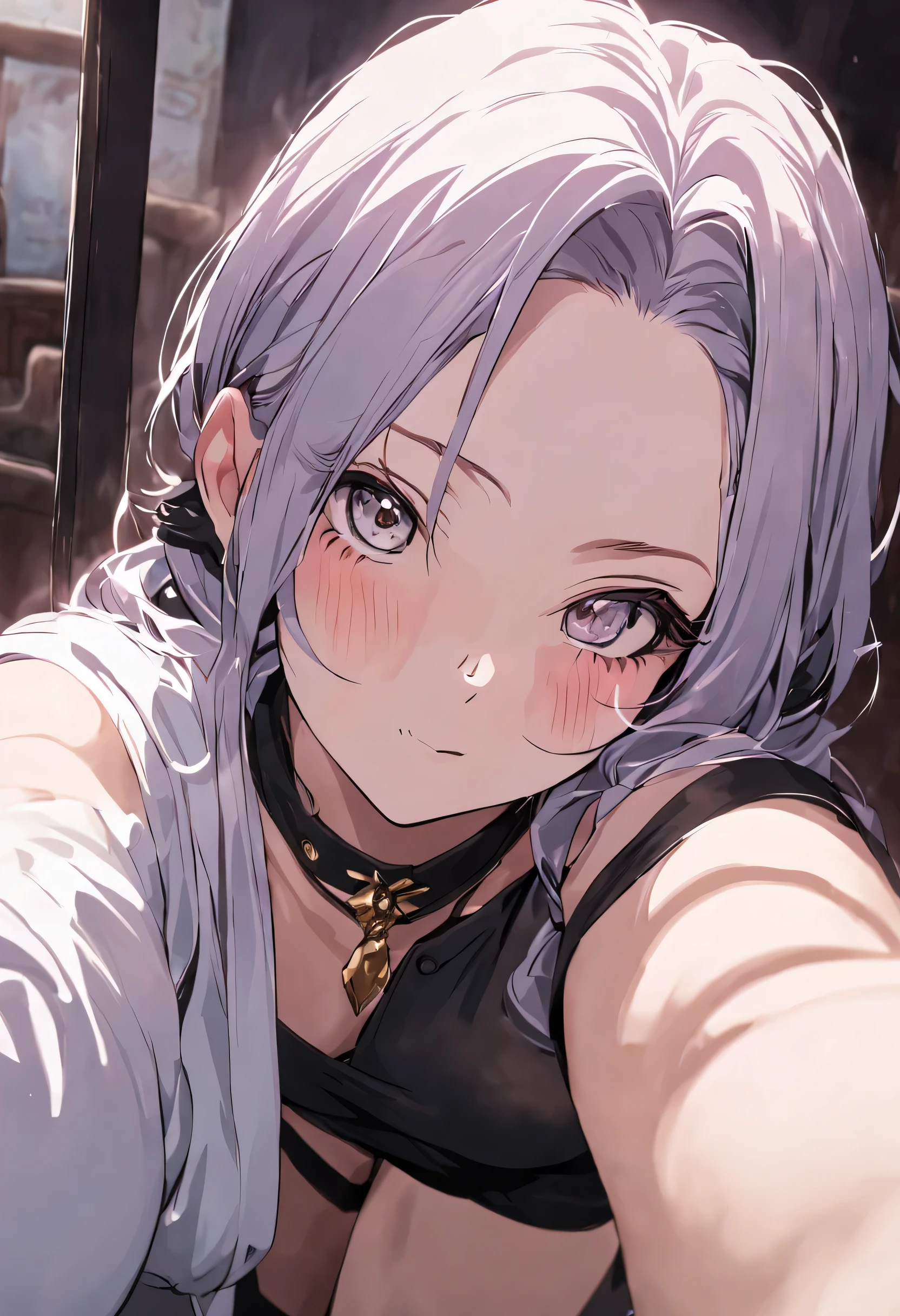 masterpiece, best quality, vanessa enoteca from black clover, protrait, taking a selfie,