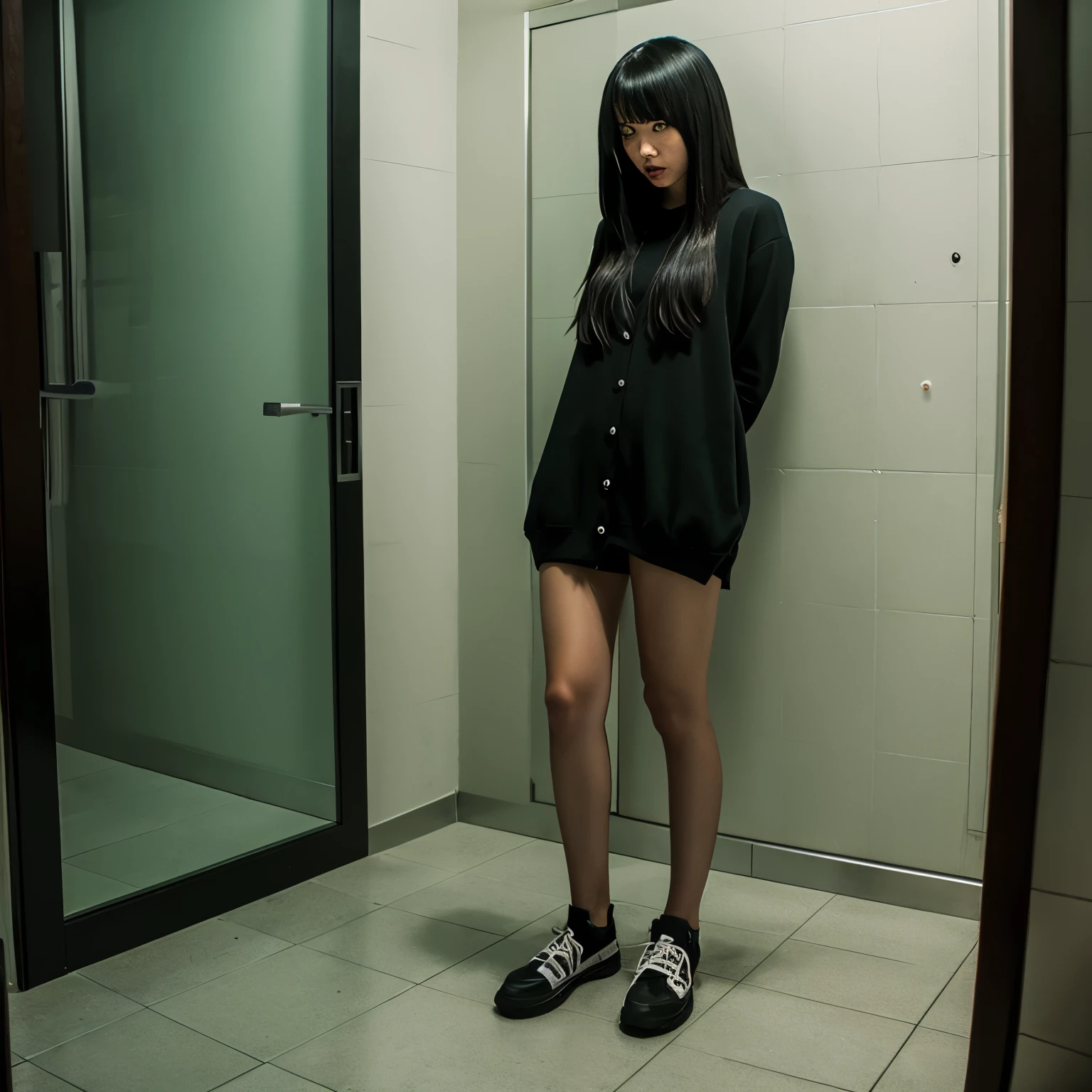 detailed, , full body shot, scared