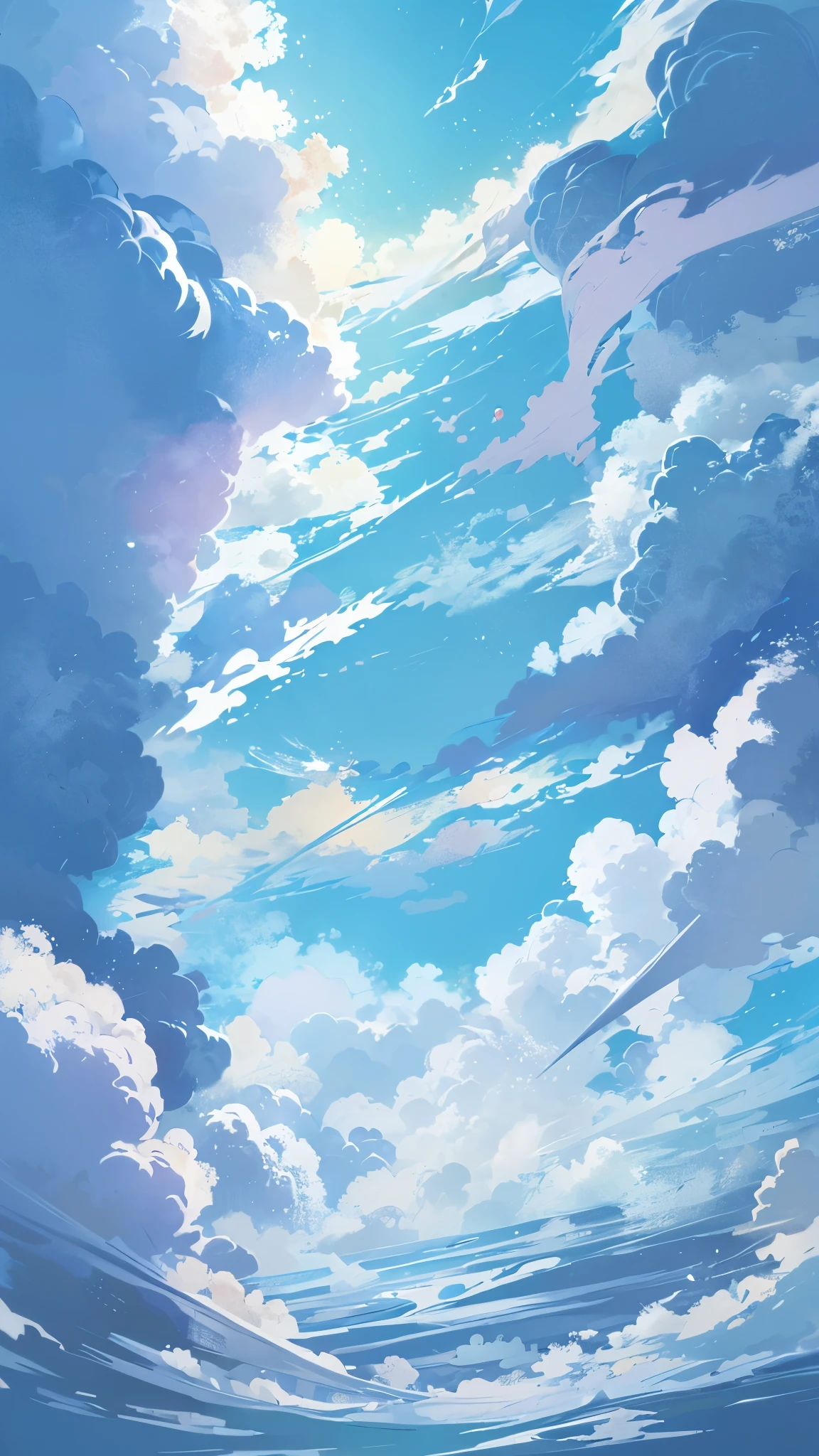 sky, clear sky, blue sky, At noon, cloud, cloud, whitecloud, Expansive, animated movie,