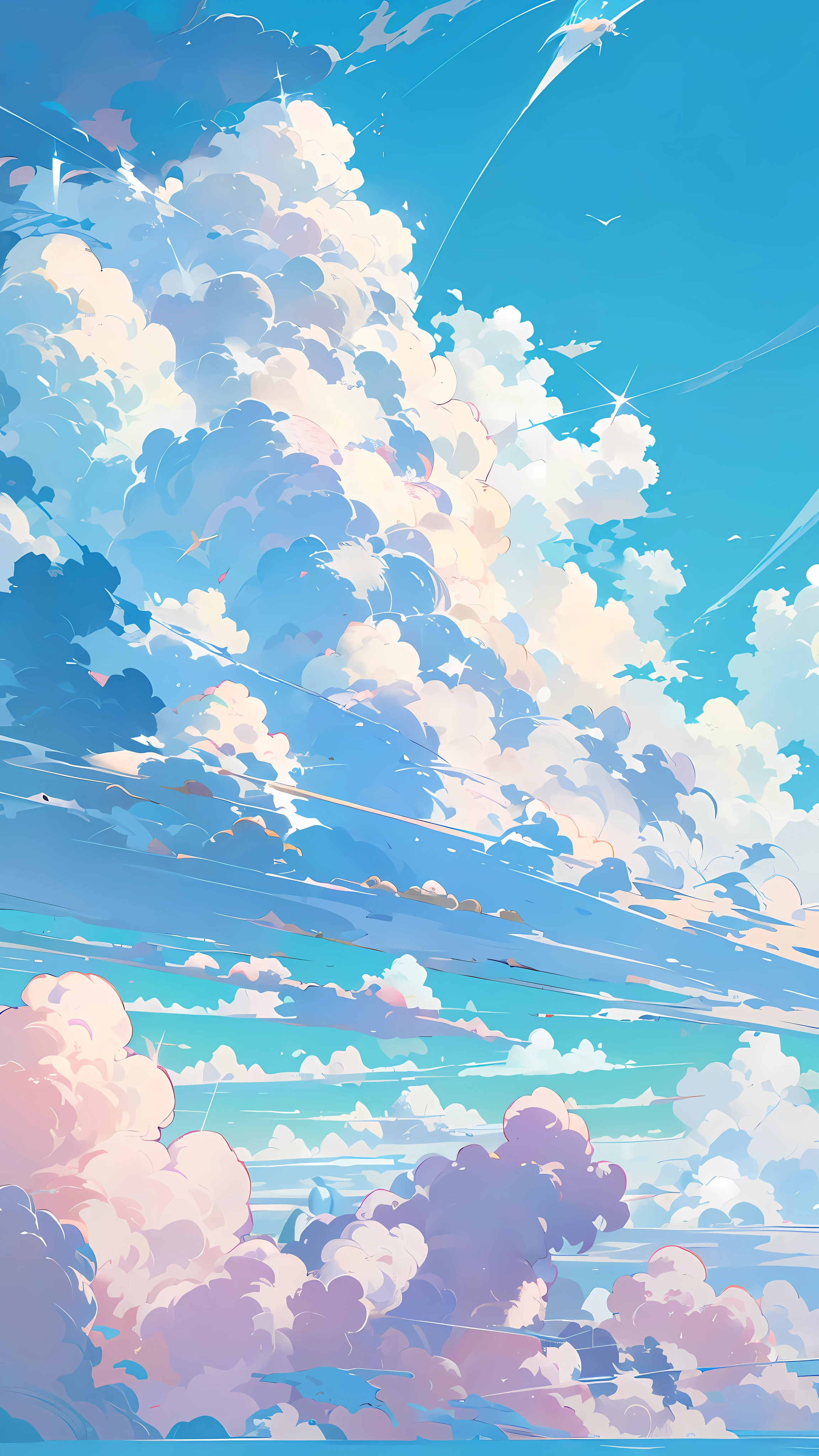 sky, clear sky, blue sky, after that, cloud, cloud, whitecloud, capacious, animation,