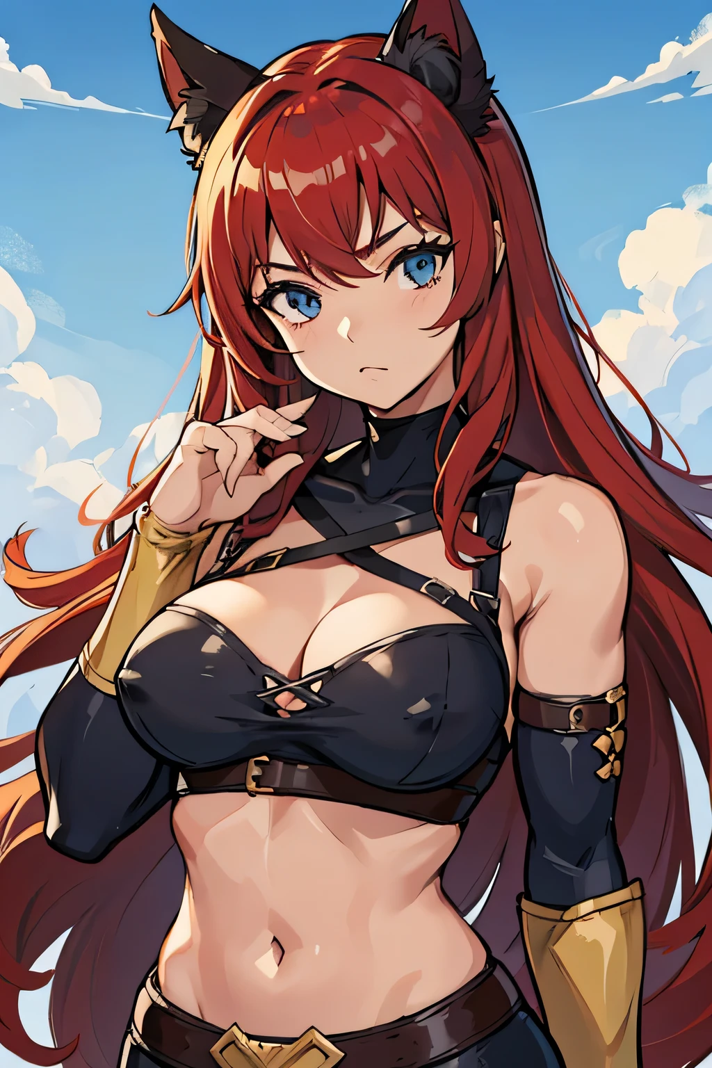 Mulher ruiva forte, Nordic, mulher forte, musculoso, roupas barbaras, um desenho, forte,