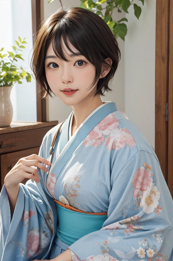 live-action、Super beautiful、face、Japanese、short hair
