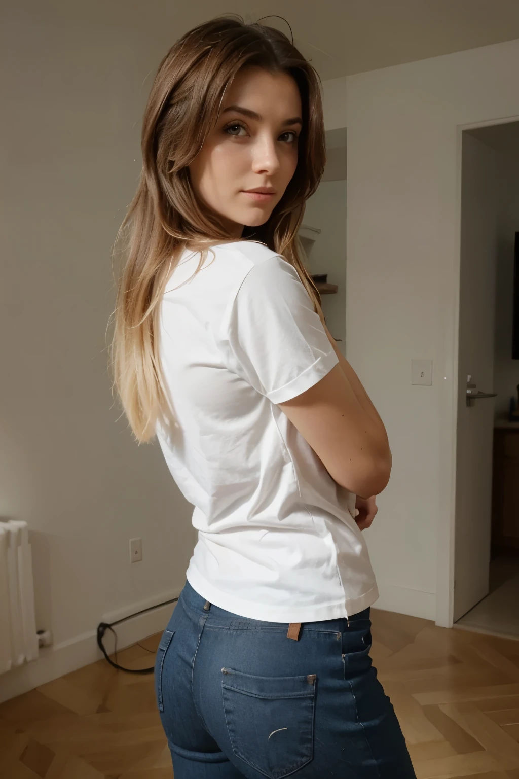 a model girl with light brown hair