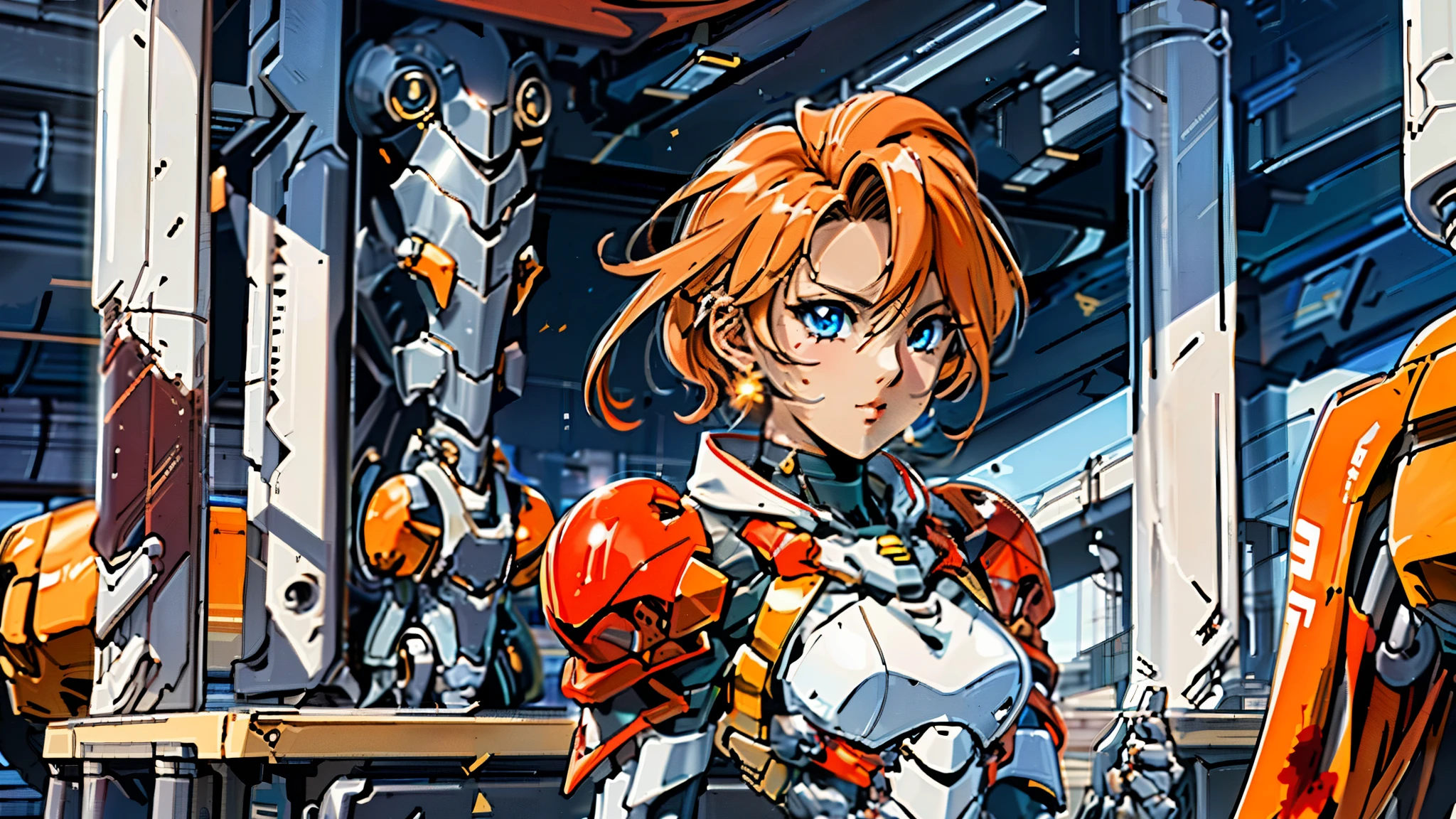 A woman adorned in fantasy-style full-body armor, a crown-concept fully enclosed helmet that unveils only her eyes, a composite layered chest plate, fully encompassing shoulder and hand guards, a lightweight waist armor, form-fitting shin guards, the overall design is heavy-duty yet flexible, ((the armor gleams with a golden glow, complemented by red and blue accents)), exhibiting a noble aura, she floats above a fantasy-surreal high-tech city, this character embodies a finely crafted fantasy-surreal style armored hero in anime style, exquisite and mature manga art style, (Queen bee mixed with Spider concept Armor, plasma, blood), ((Element, energy, elegant, goddess, femminine:1.5)), metallic, high definition, best quality, highres, ultra-detailed, ultra-fine painting, extremely delicate, professional, anatomically correct, symmetrical face, extremely detailed eyes and face, high quality eyes, creativity, RAW photo, UHD, 32k, Natural light, cinematic lighting, masterpiece-anatomy-perfect, masterpiece:1.5
