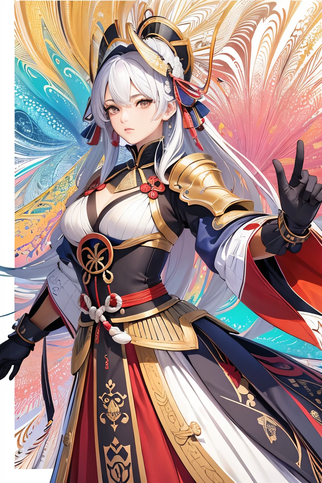 (obra de arte, maximum quality, melhor qualidade, arte oficial, beautiful and aesthetic:1.2), (1 garoto), (musashi myamoto), extremamente detalhado,(arte fractal:1.3),colorida,mais detalhado
