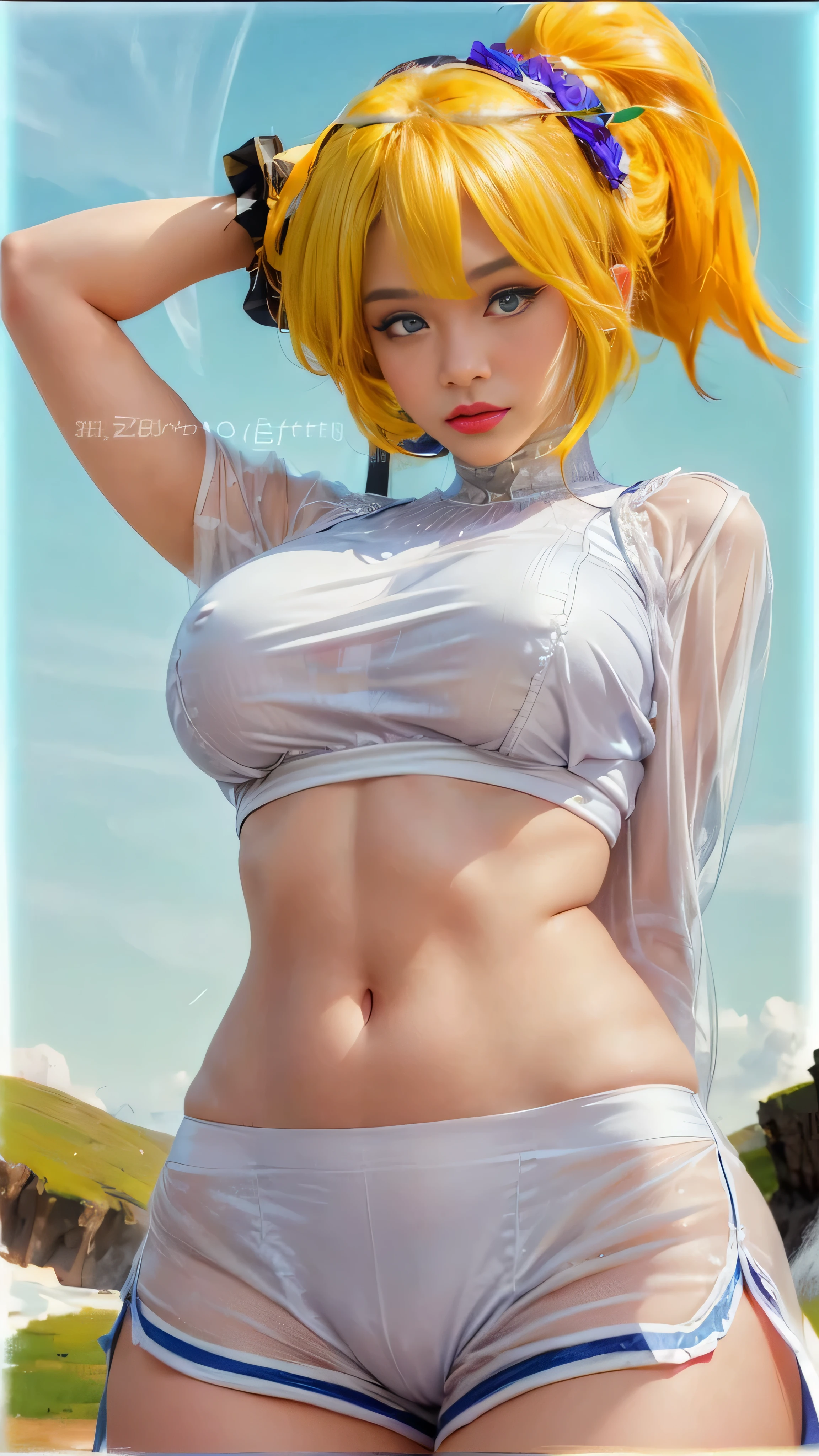 (female:1.2), 8k, ultra hd, ultra detailed texture, hyper realistic, masterpiece, detailed texture, detailed face, detailed skin, detailed lighting, (photorealistic:1.5), best quality, beautiful lighting, cinematic lighting, professional lighting, ultra highres, realistic, detailed hair, real hair, high quality, (realskin:1.5), extremely detailed, finely detail, ultra-detailed, 1girl, solo, goddes, (beautiful eyes:1.5), red lips, parted lips, nose, white skin, pretty, beautiful, details yellow hair