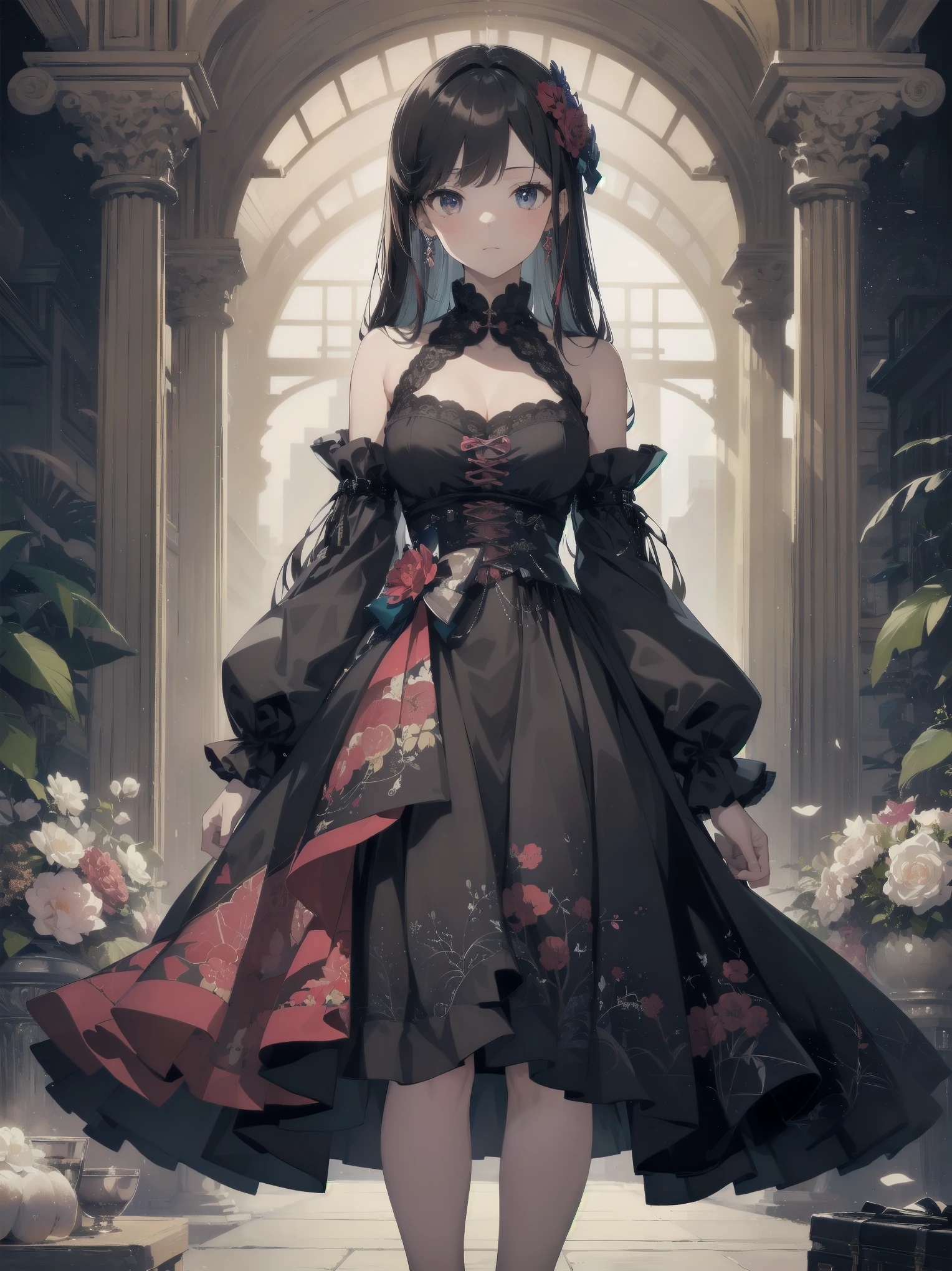 (masterpiece, highest quality, highest quality, official art, beautiful and aesthetic:1.2), (one girl:1.3), very detailed,(fractal art:1.3),colorful,luxury brand clothing、elegant、とてもelegant、信じられないほど無茶苦茶elegant