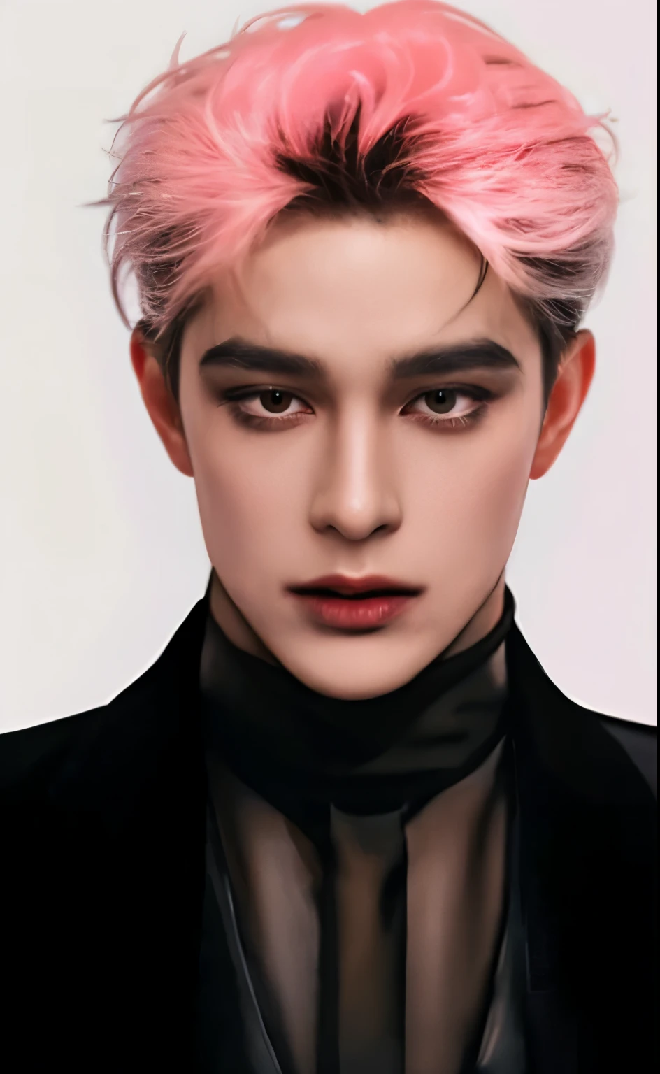 masterpiece, top elite quality, ultra perfection detailed, 1 mature male, 30-ish, (wide shoulder), (muscular), male focus, solo, attractively hot handsome, random hair color, super detailed mullet with bangs hairstyle, random eyes color, super detailed white skinned, upper body, looking at viewer, parted pink-lips, black suit fashion, super perfection detailed clothes, monocle, jewelry, expressionless face, enigmatic stare, (((office simple-background))), photography of a mafia boss, perfect body, perfect shapes, realistic potrait, award winning photography, 8k.