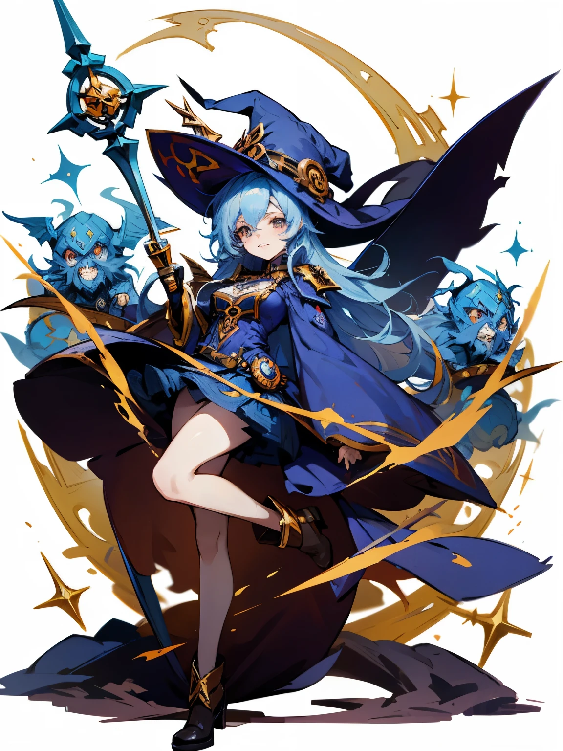 Aisha from elsword (wearing a witch outfit of a witch of tzeentch from Warhammer fantasy)