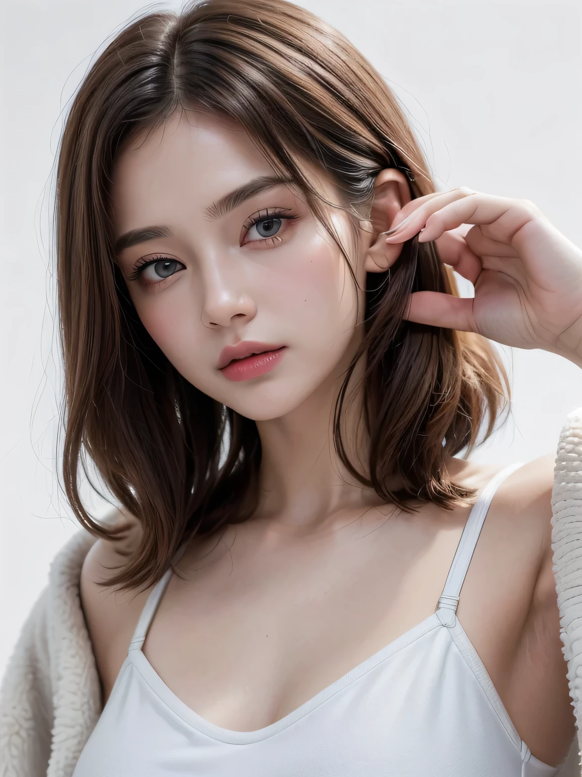 ((1 Norwegian teenage girl)),Beautiful ethereal, thin, , soft light, ((David Hamilton style)), Close-up photo, Masterpiece, best quality, Realistic photos, 8ก, high resolution, Fine skin, 8g UHD, DSLR camera, soft lighting, High quality, Film texture, Fujifilm XT3, full body, bareเปล่า, In the snow garden, bare, pubic hair, thin, Flat chest, small figure,short hair,straight hair,very cute,very beautiful