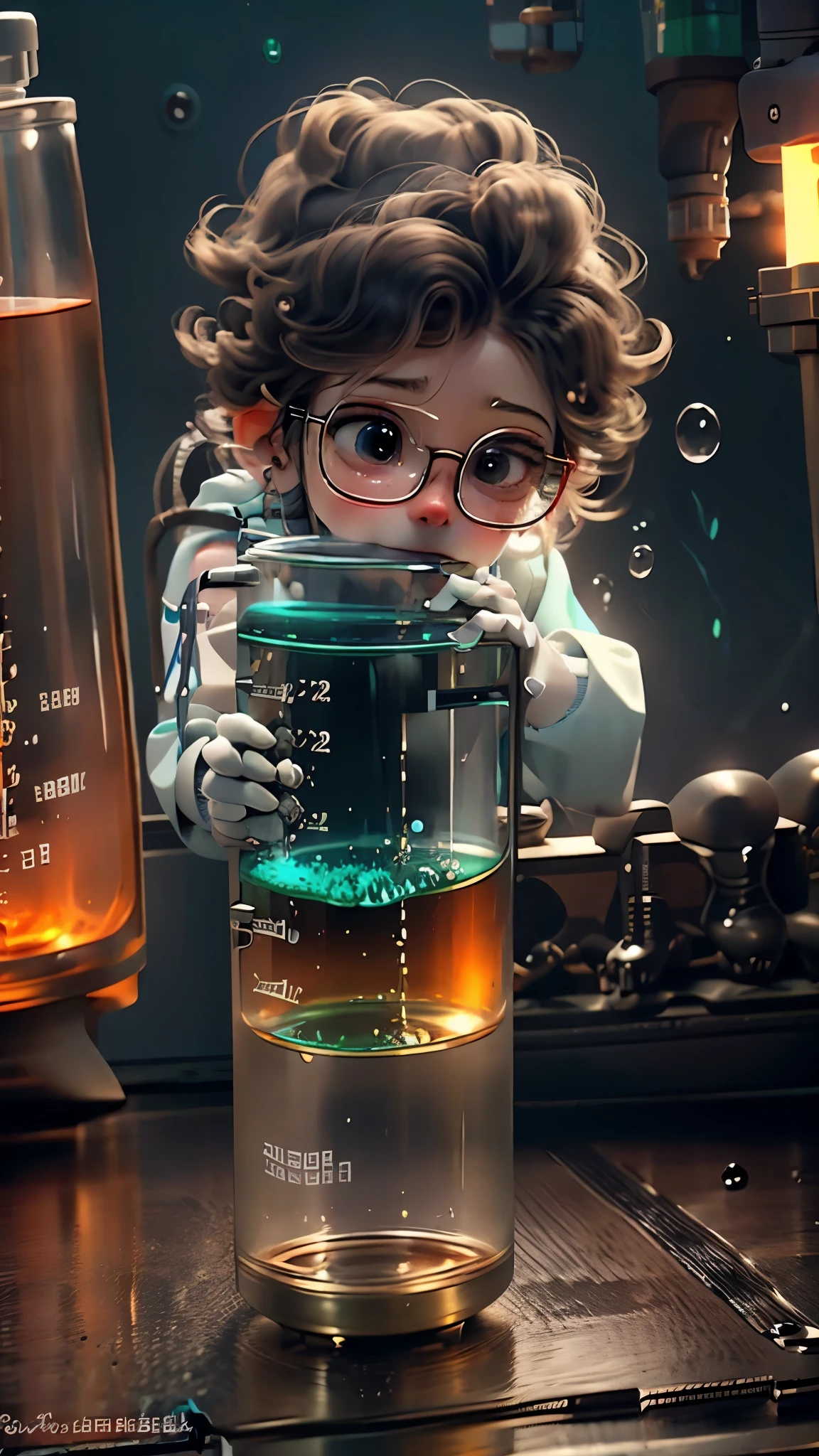 best quality,ultra-detailed,realistic,science laboratory,chemical experiment,chemistry equipment,scientists working,beakers,bunsen burner,microscope,laboratory glassware,measuring cylinders,lab coats,lab safety glasses,science books,periodic table,scientific research,discoveries,new inventions,innovation,learning,education,geek culture,curiosity,technology advancements,vibrant colors,soft lighting,modern laboratory,nerdy atmosphere,laboratory instruments,hypothesis testing,scientific method,symbolic representation,critical thinking,geeky experiments,precision,accuracy,intricate details,impressive scientific setup,natural elements,exploration of science mysteries,unraveling the secrets of nature.