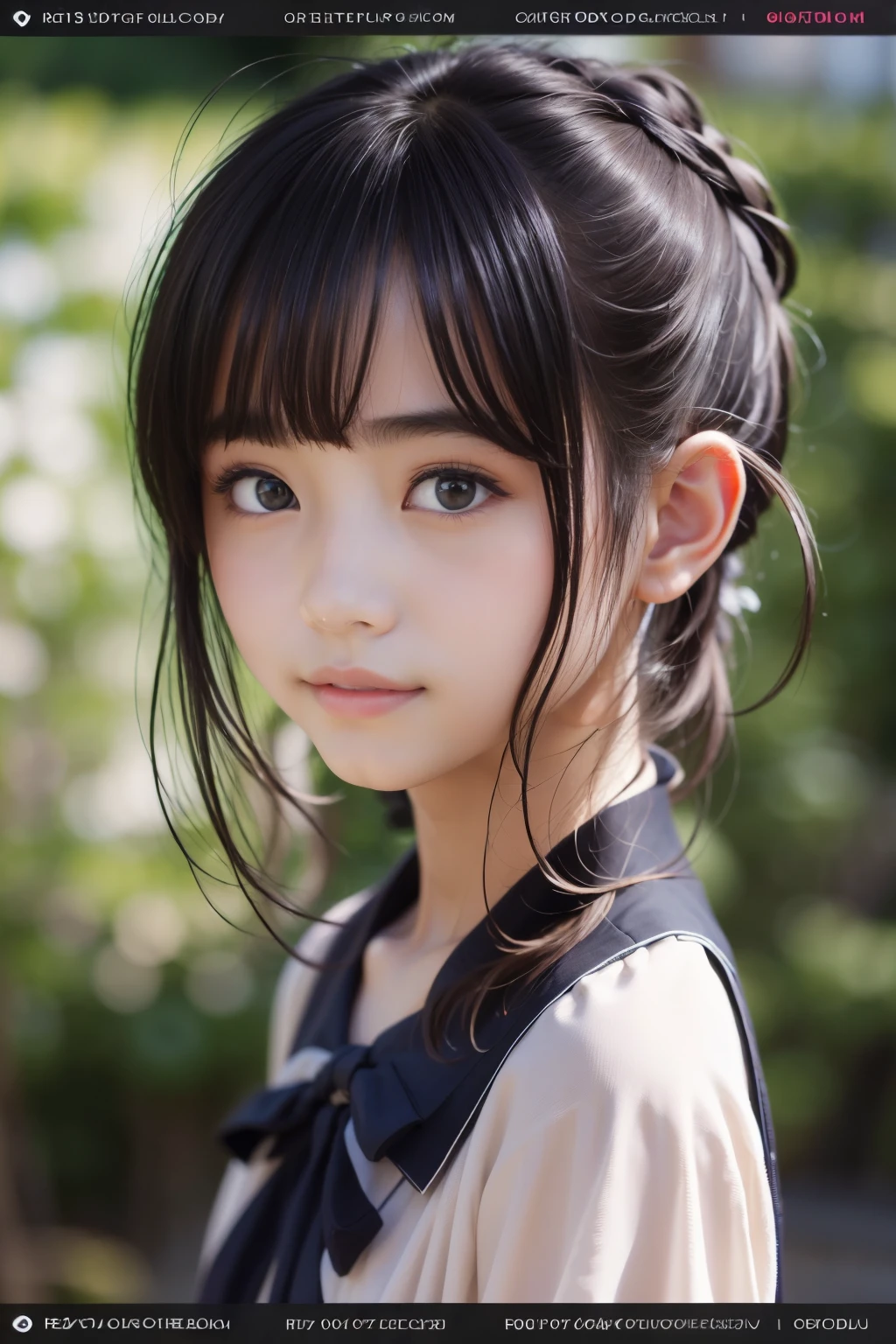 Best Quality, Focus, Soft Light, Black Hair, (Japanese)), (Blouse), (((Front, Young Face))), (Depth of Field), Ultra High Resolution, (Realistic: 1.4), RAW Photo, Upper Body