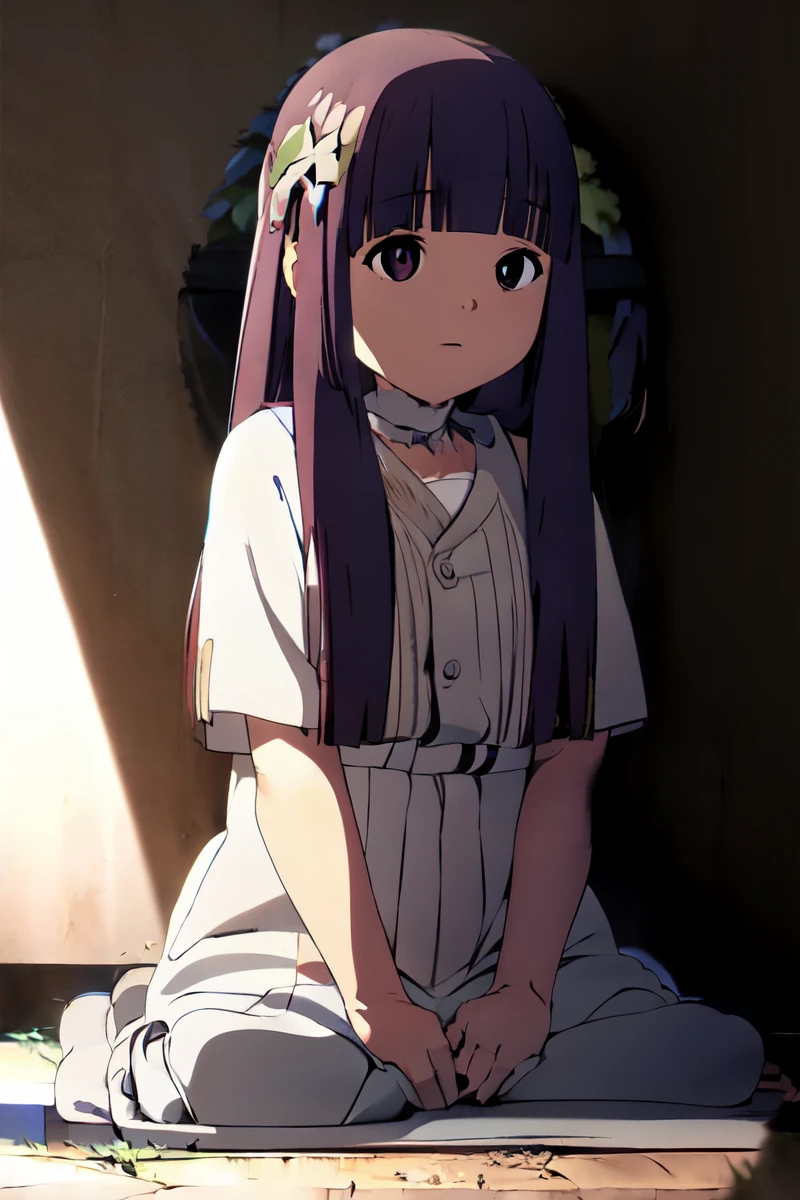 Fern, sitting on the floor
