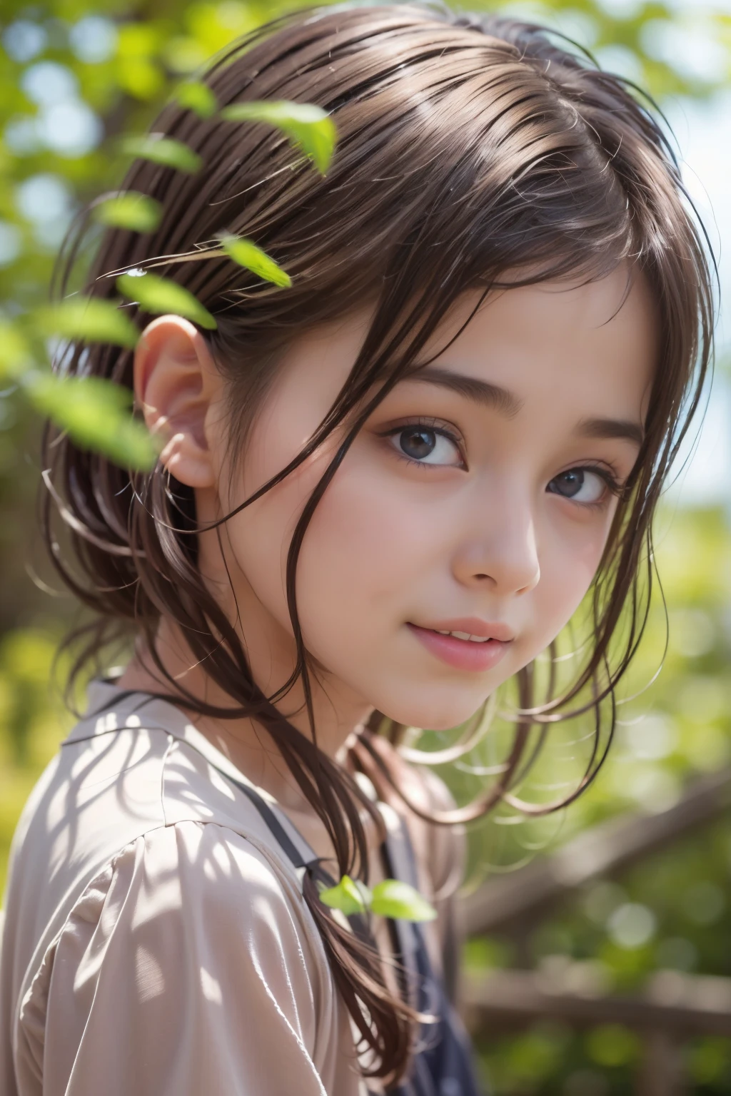 Best image quality, focus, soft light, 15 years old, (((front, young face))), (depth of field), super high resolution, (realistic: 1.4 ) , RAW photo, from above, upper body
