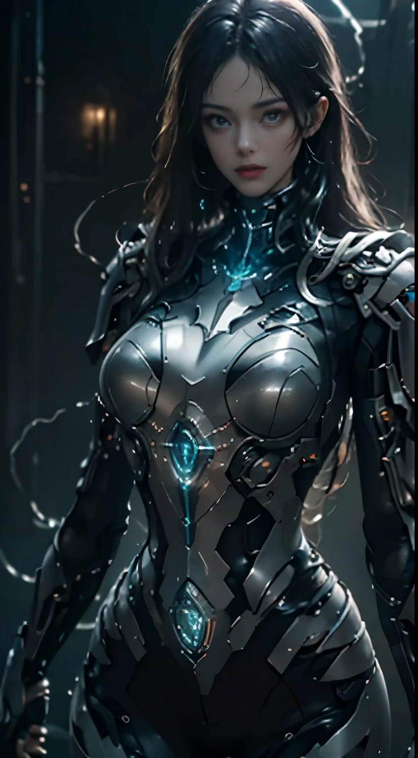 Enigmatic atmosphere, atmospheric, ethereal quality, realistic, beautiful and aesthetic, soil, groin, blue turtleneck, black pants, (nsfw: 0.85), Democracy electric central (Bright environment, enchanting brightness, luminous lighting, ethereal atmosphere, mesmerizing brightness, evocative tones, captivating coloring, dramatic lighting, enchanting aura),tall girl, slender body shape