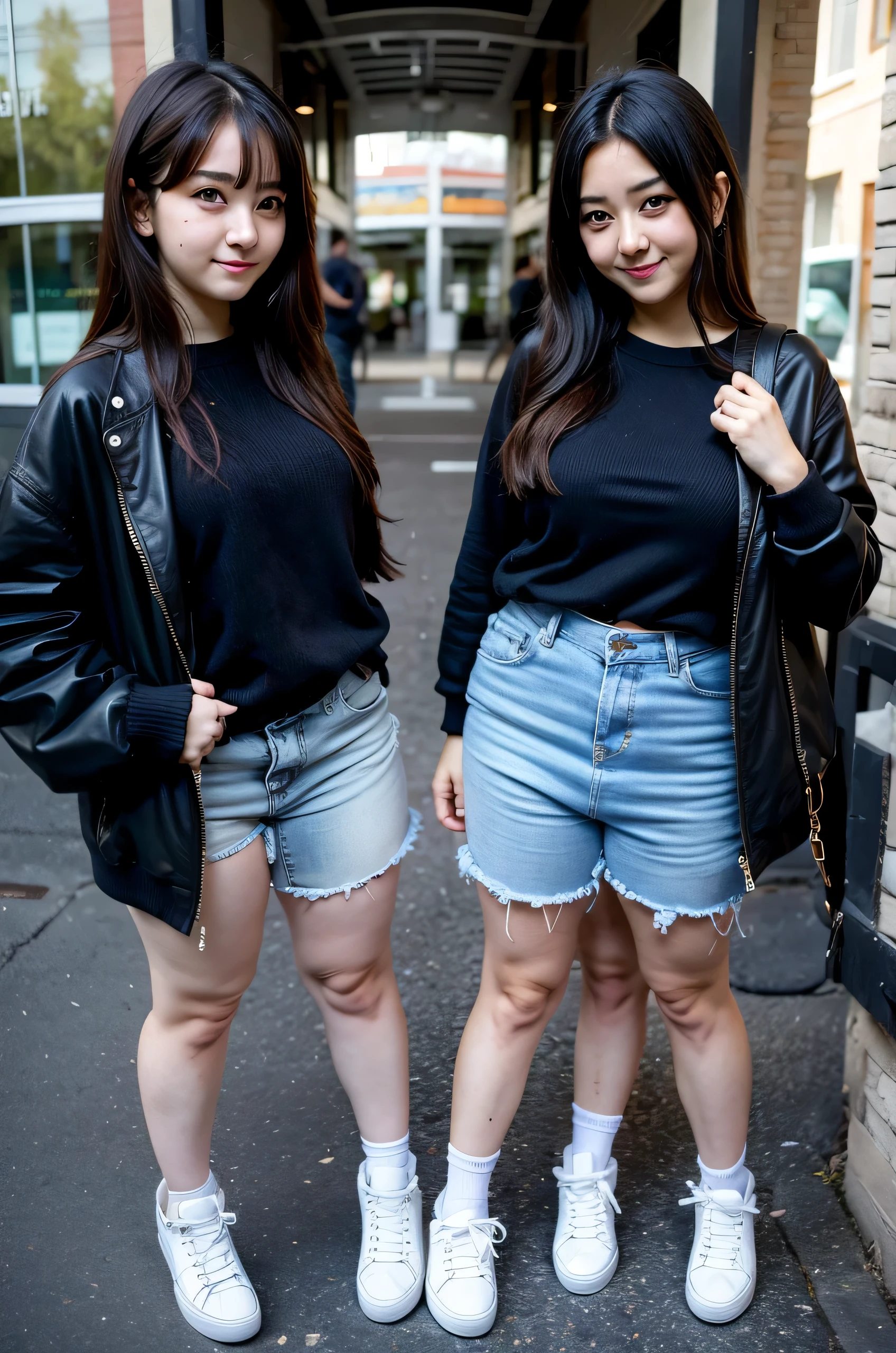 2heads, two headed girl, age 18, anime fan, pretty, trendy outfit,