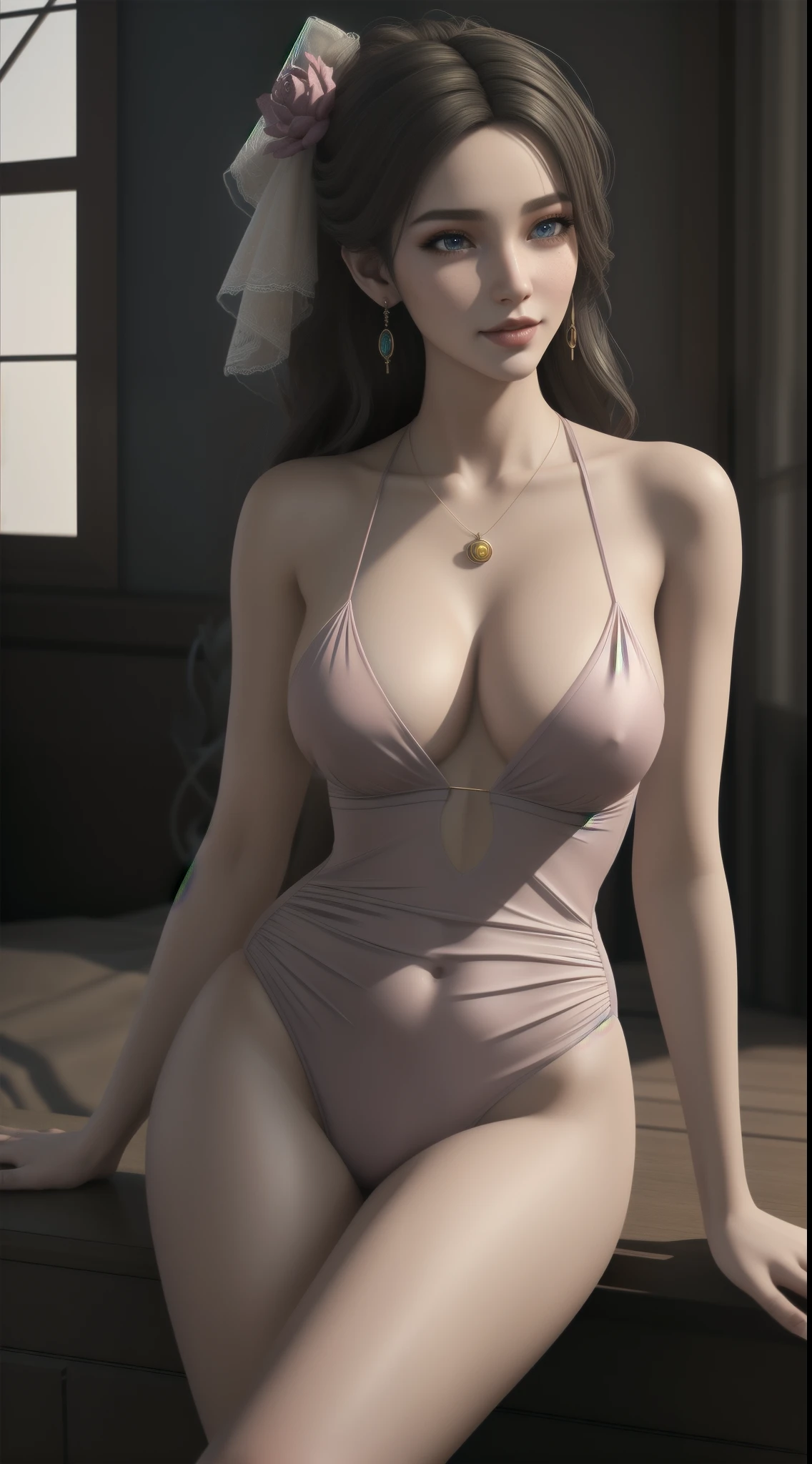 A beautiful oriental beauty,long hair,long legs,pink swimsuit,Detailed ultra wide angle,Detailed fair skin, detailed tight pink skin,Detailed delicate melon face shape,Detailed perfect figure of a delicate beauty,Detailed, delicate, slender double eyelashes,Detailed, slender, very bony hands,Detailed dexterous slim hands,Detailed delicate shape bone beauty,Detailed delicate earring pendant textures, detailed delicate necklace textures,Detailed natural expressions,Gorgeous eyes, very gentle and lovely,Skin free of blemishes, no acne marks, detailed hydrated skin, detailed rosy skin,Detailed sweet smile,Detailed skin textures,Wrinkle-free skin,Detailed collarbones, detailed perfect body,Detailed fair skin, rosy, silky, firm and delicate,Detailed stunningly beautiful dress textures and lines,Detailed eyebrows, detailed hair, detailed rosy lips, detailed nose, detailed delicate and beautiful features, detailed ears, detailed hydrated skin, detailed beautiful hair accessories, detailed gorgeous and beautiful dresses, detailed delicate necklaces,Detailed skin, Detailed face, Beautiful detailed eyes, High-definition, Professional, Premium,Flawless, Superior, Exquisite, High-end,Fine art, Unparalleled, Craftsmanship,Photorealistic, Textured, Impressive,Immersive, Hyperrealistic, Masterpiece,High-resolution, Lifelike, Multi-layered,Detailed brushwork, Ambient occlusion,Real-time rendering, Atmospheric effects,Global illumination, Composition,Shadows, Reflections, Symmetry, Highdynamic range (HDR), Subtle gradients,Color harmony, PBR (Physically BasedRendering), Translucency,Specularhighlights, Noise reduction,Post-processing effects, Otherworldly,Fantasy, Naturalistic, Magical, Dreamlike,Aesthetic, Enchanting, Mesmerizing,Transcendent, Captivating,Thought-provoking, Expressive,Interactive, Mind-bending, Evocative, 3Dmodeling, Sculptural forms, Architecturaldesign, Organic textures, Nature-inspired,Urban landscapes, Sci-fi, Abstract,Steampunk, Cyberpunk, Minimalist, Popart, C