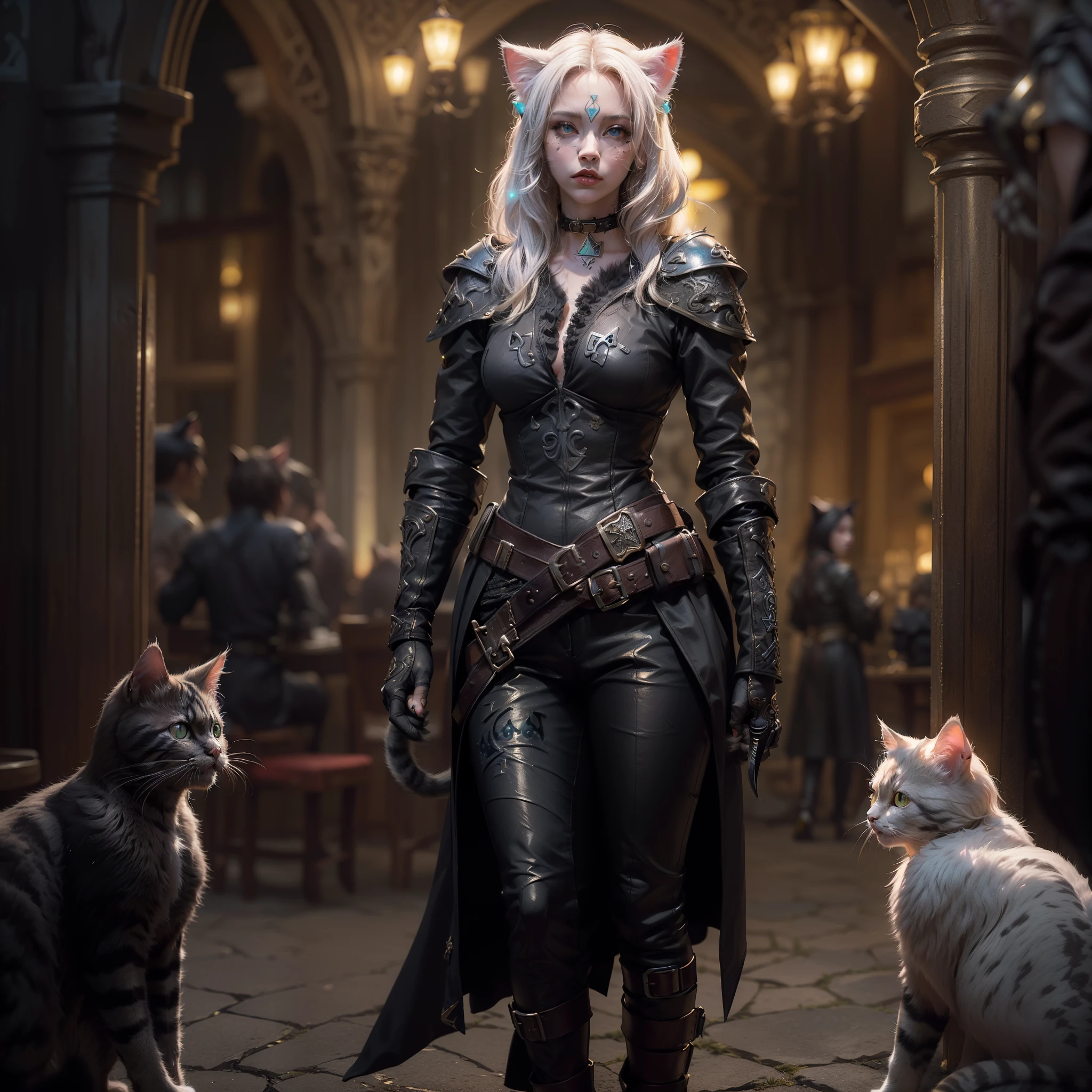Rat Man Beastman Wizard White hair steampunk female front