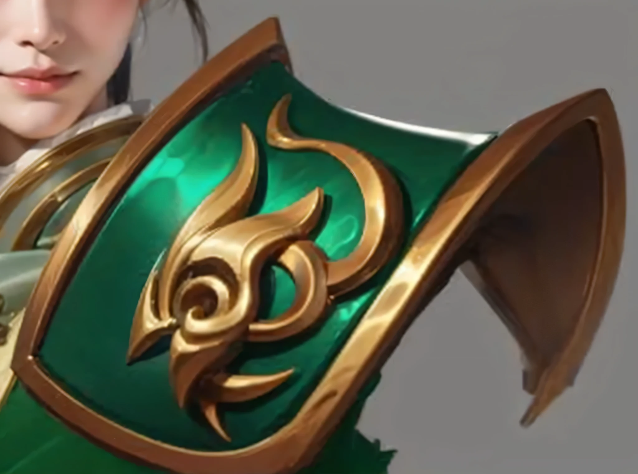 China风格,pauldron,绿色的金属pauldron,Gold-tone metal edges,Glossy and bright,,ultra high definition,Metallic feeling,powerful decorative style,gem,super clear,Super exquisite,Hanfu,32k - Niece 5,(masterpiece,top quality,best quality,official art,Pretty and pretty:1.2),(8k,best quality,masterpiece:1.2),(((White background,)))(merchandise/Baoxiang),fantasy,China