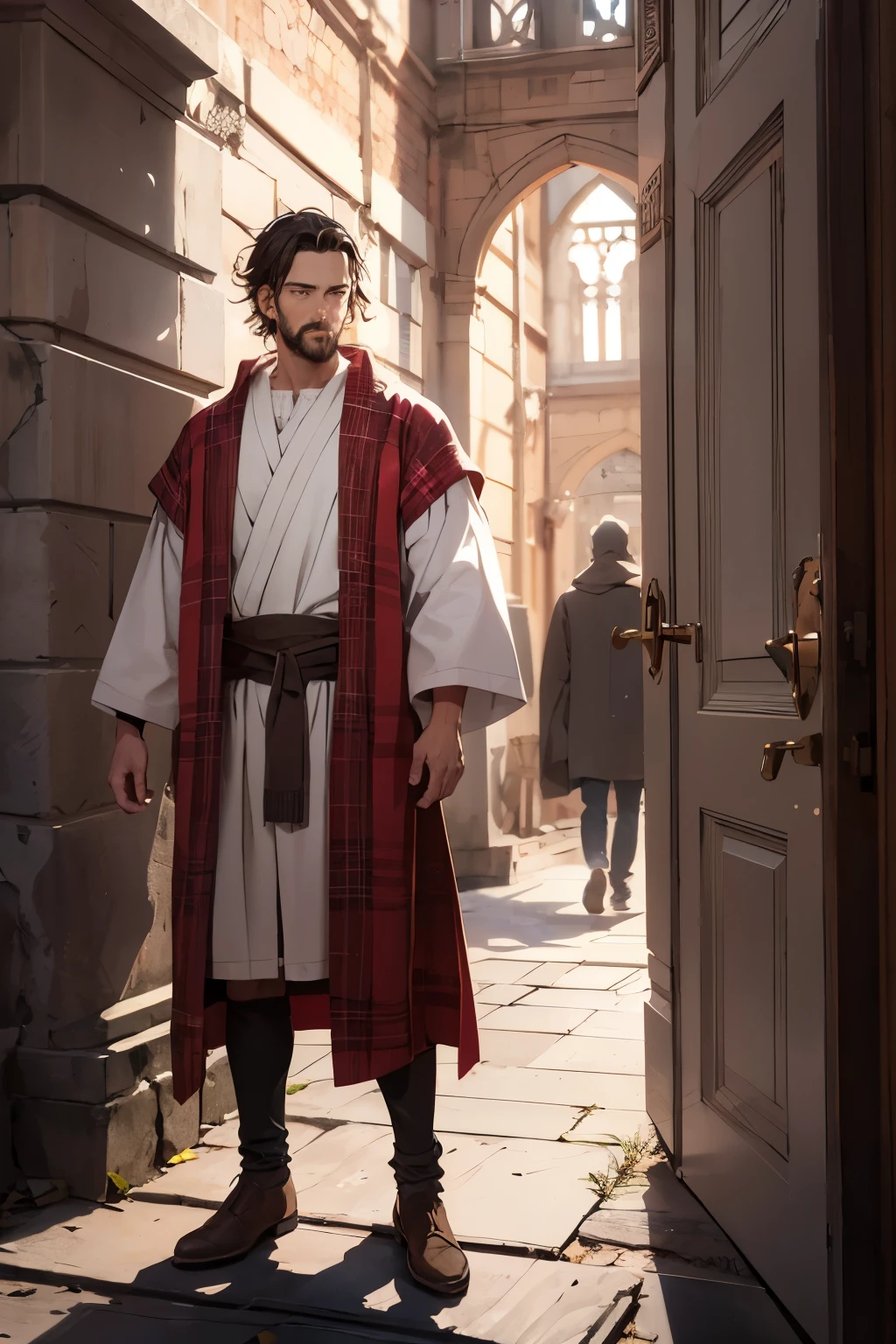 biblical man and his clothes from ancient times.
