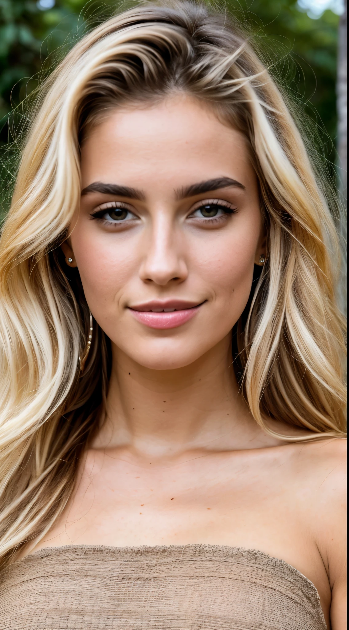 1 mulher loira de 23 anos, ((seios grandes perfeitos)), ((hiperrealismo)), ((obra de arte)), ((extremamente bonita)), faminina, Blonde Hair with Light Brown Roots, cabelo muito comprido, corpo em forma, corpo sensual, linda, vista frontal, olhando e sorrindo para mim, olhos detalhados, rosto detalhado, foto tirada com Canyon, vestido preta elegante com decote, decotada,