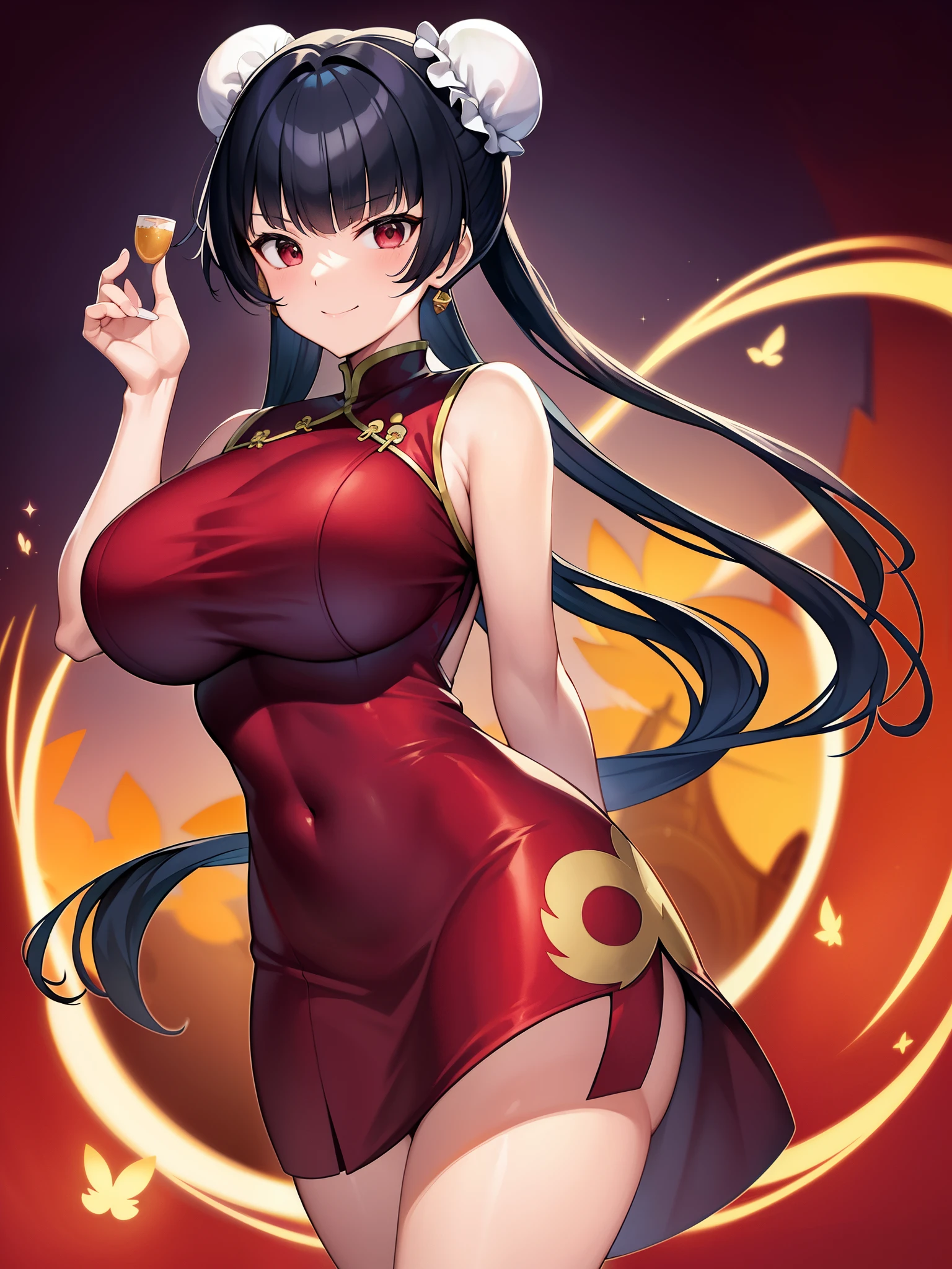 (masterpiece、highest quality: 1.2)、cowboy shot、Mobile Suit Gundam OO、China、Chinese family、Meat Bun、Xiao Long Bao、fried rice、ramen、Wang Liumei、Wang Liumei、big tits milf、big tits milf、big tits milf、smile、see the beholder、hand on own face、twin braids、double bun、bun cover、cheongsam、(elbow bag: 1.1)、Investor and agent of Celestial Being。A celebrity who has made a name for himself in social circles around the world.、Despite being only 、He is the head of a royal family that owns one of the world's leading multinational group companies.。Utilizing his vast assets and personal connections in the political and business circles,、Supported the activities of Celestial Being, which initiated armed intervention.。Red Dragon、