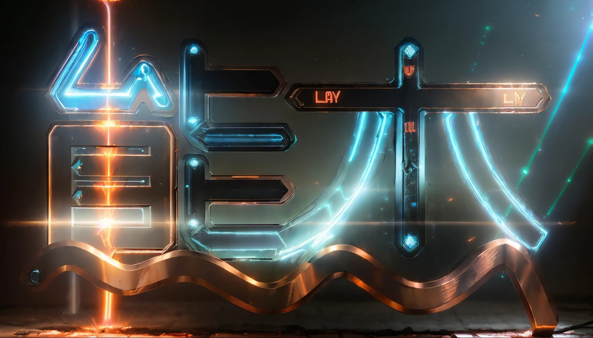 (Legendary Energy Light Shield:1.5)，liquid metal，copper plate engraving，Sci-fi transparent ethereal shield，cyberpunk，Holographic projection，mechanical aesthetics，neon lights，laser light，fluorescent，glow effect，liquid metal，copper plate engraving，Unreal Engine,