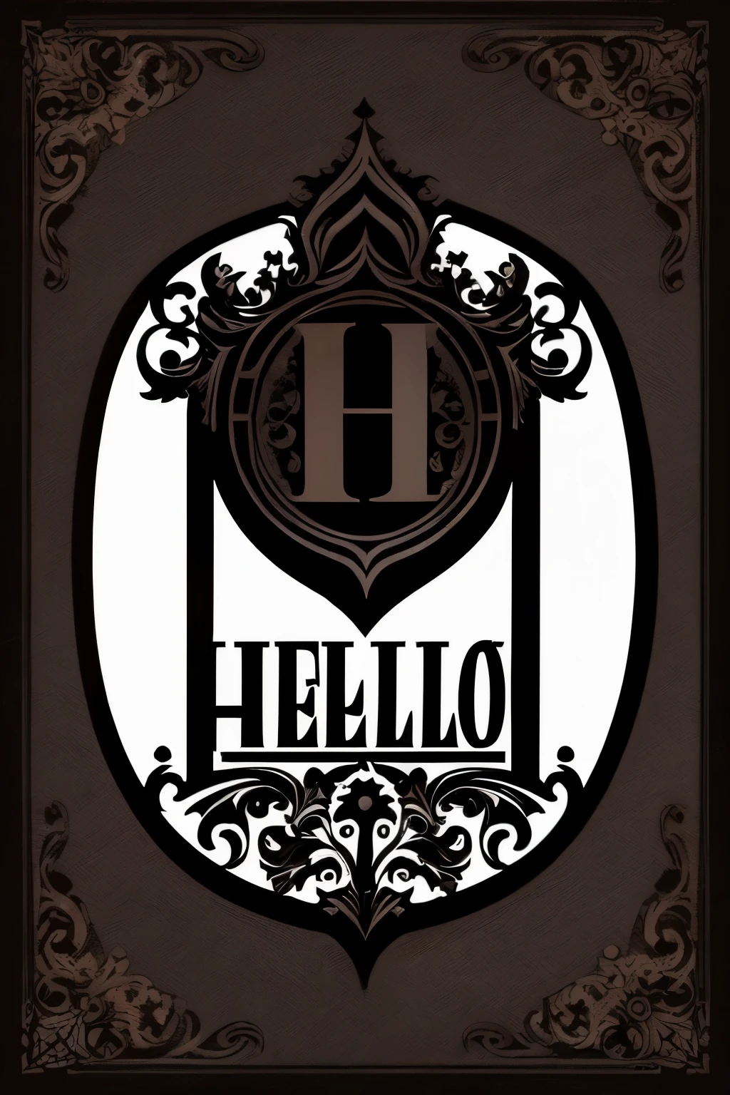 “Hello” in Gothic font, best quality