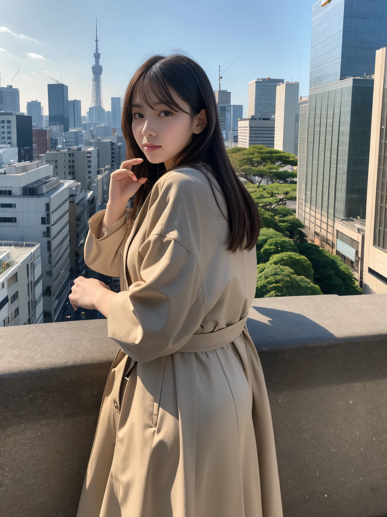 Photoreal, 8K full-length portrait, Beautiful woman, attractive look, Clear system, 18-year-old, Tokyo, 2024, spring, Shibuya in the background