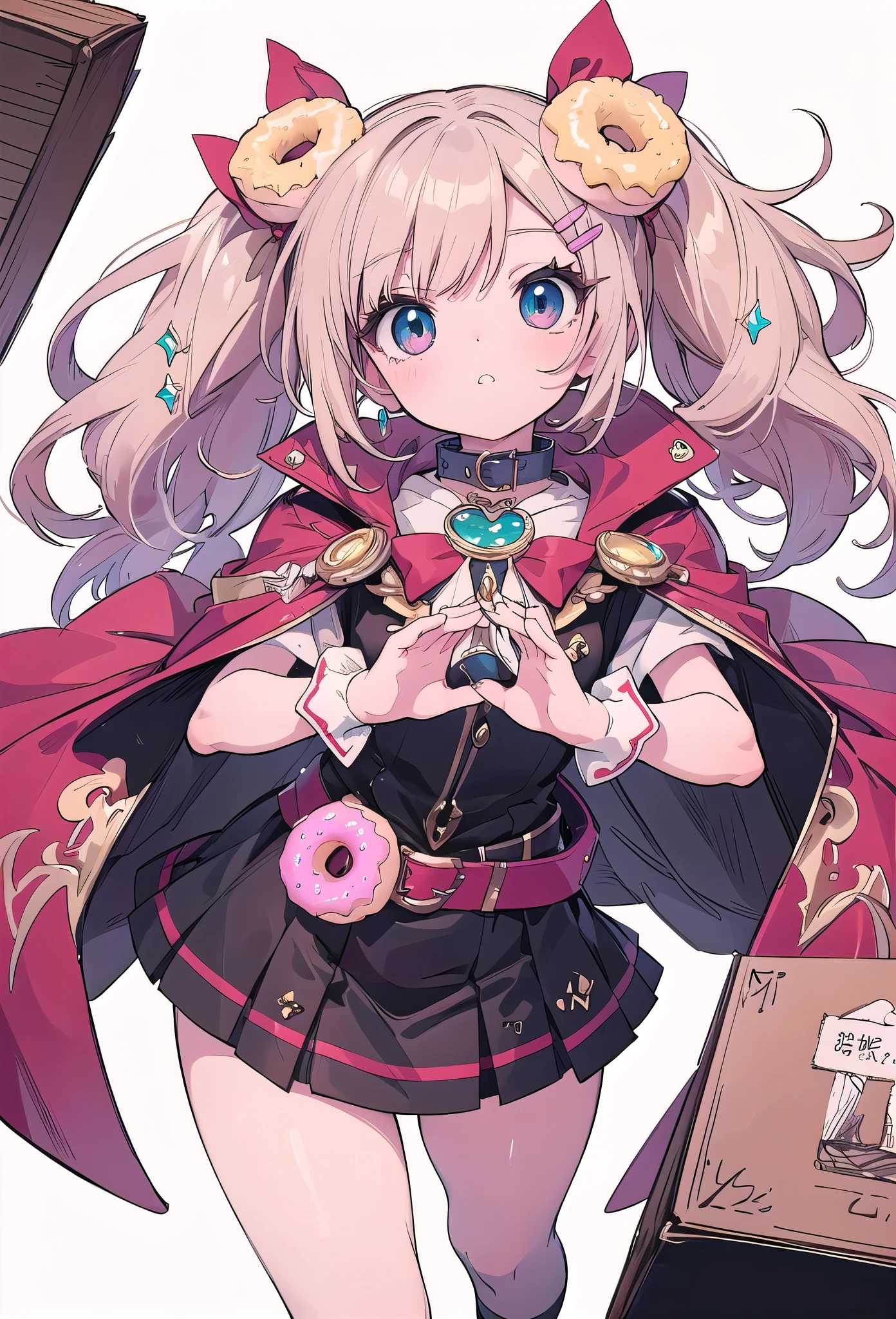 ((Highly accurate drawing in every detail)Extremely precise depiction)[High resolution],(detailed illustrations,Very detailed and precise drawing,Delicate drawn lines with tempo,Realistic texture expression),[color traced main line],[spring park[flower bed]],(HENTAI anime Girl (Pretty) 16 years old ((tall)skinny)([twin tails]I tie my hair in a ring shape.)((donut magical girl))[Idol],(ring-shaped hair clip[ribbon])(light reddish brown blazer jacket:1.2(cape with collar((check box skirt))[preppy style])[lace ruffles (ribbon)]])(knee high socks)]],[donut choker](donut scrunchie)(donut ankle)(donut-like belt),[transparency [soft ambient light] gravure [Colorful],(intricate and beautiful decoration [Dense detail]),(Fine and beautiful skin expression [transparency]),((Precisely drawn eyes))[完璧な目のdetailed((Beautiful eyes like jewels)Iris drawn in precise detail)[clearly drawn pupils]],[eye light[Pinpoint lighting for the eyes]],[long and beautiful eyelashes],[precisely drawn hair [美しく艷やかな髪のdetailed]],(完璧な手のdetailed [Beautiful fingers with no damage [beautiful nails]]),(perfect anatomy(perfectly balanced proportions))[[full body portrait]],[ideal color coordination(Accurate simulation of light and material interactions)],([precision detail](detailed,High definition)),[[pale and gentle colors]][Visual art that tells a story].