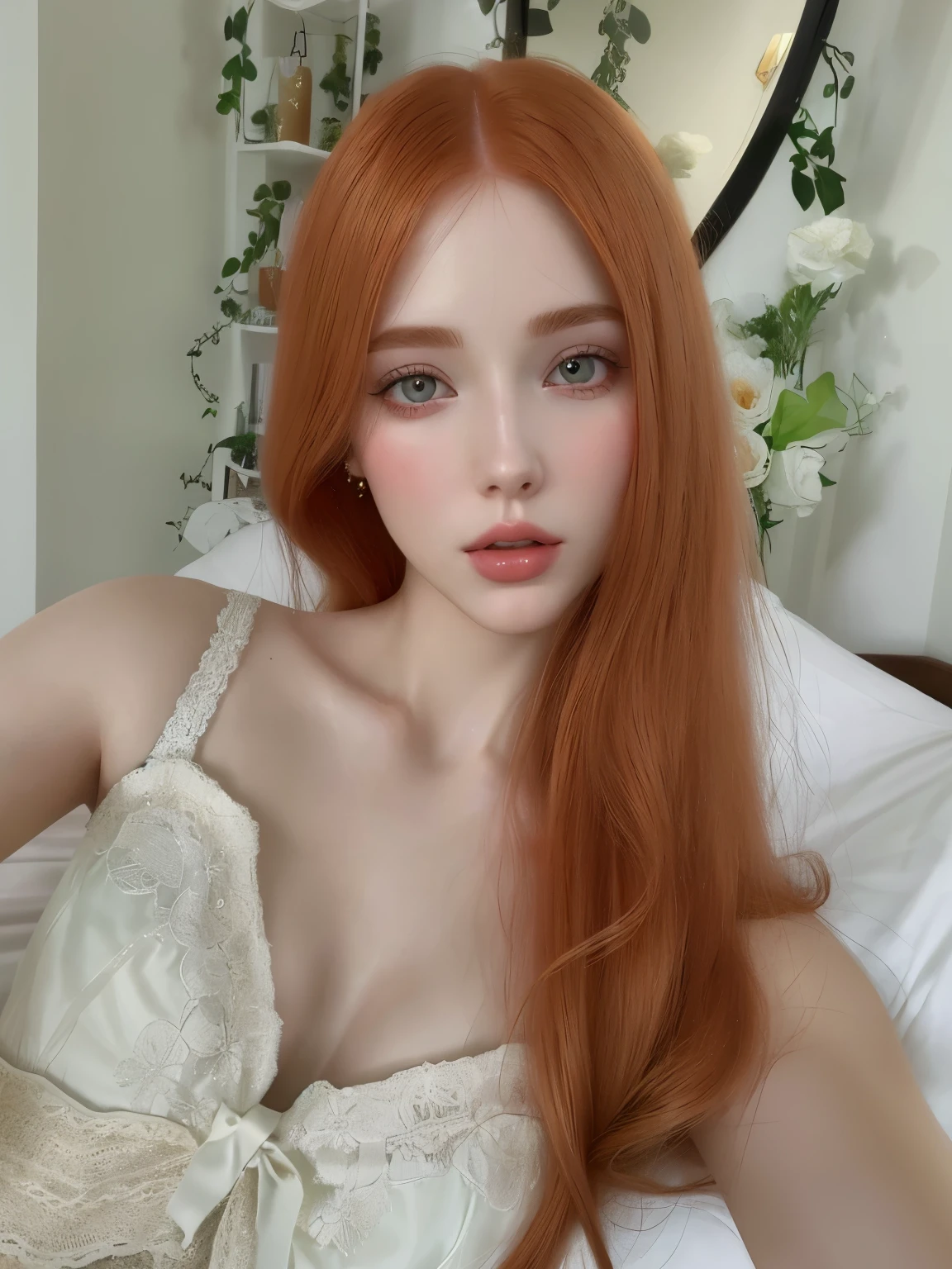 Mujer pelirroja con cabello pecoso y ojos verdes., Cabello rojo y rasgos atractivos, Sofia Turner, Pelo de jengibre con pecas, Fregadero Sadie, Hada Ellie Bamber, natural soft pale skin, pale, shiny skin, pelo rojo y pecas, cabeza roja, Ellie Bamber, Amouranth, with pale skin, freckled pale skin, con cabello rojo y ojos verdes