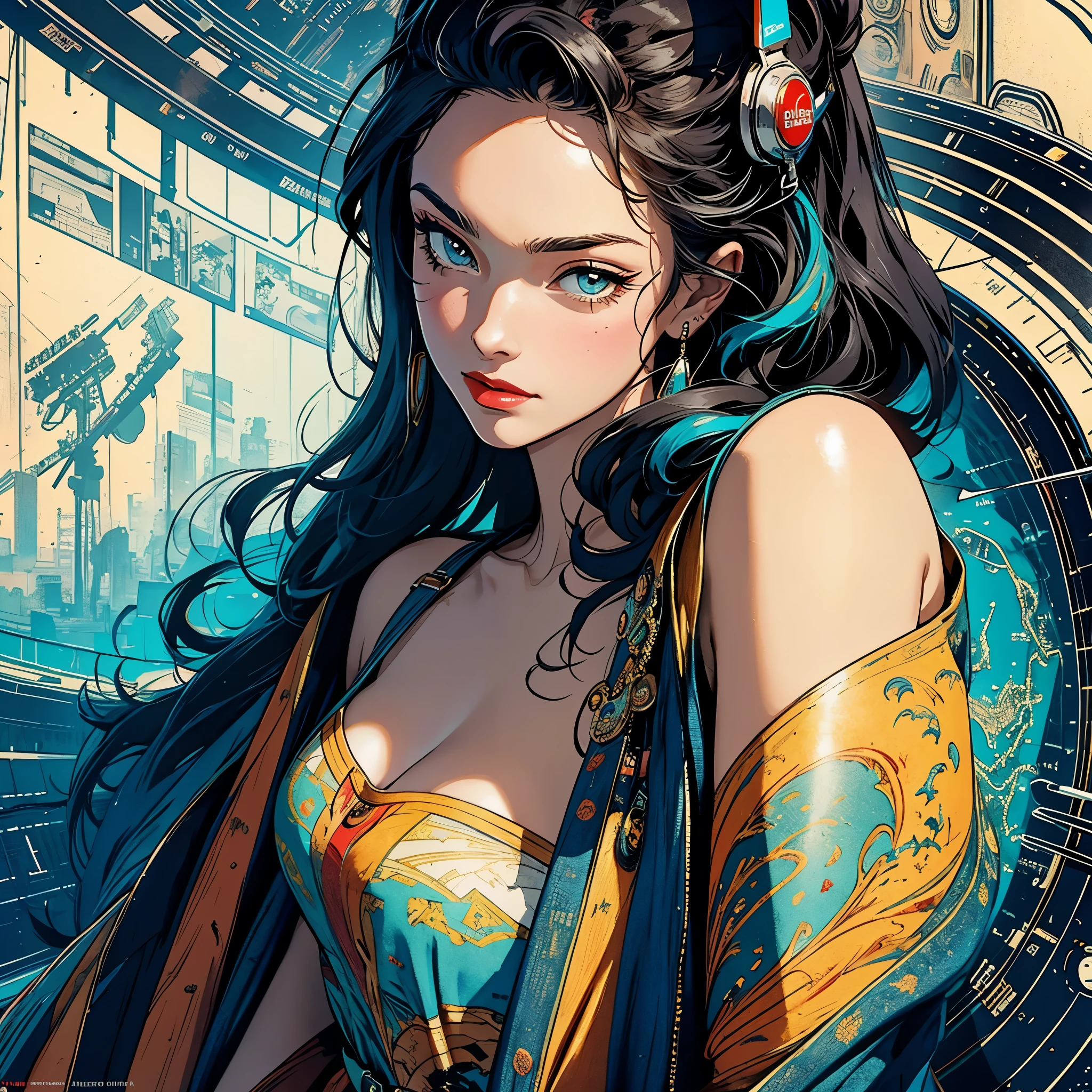 The avatar consists of simple geometric shapes，planar，closeup cleavage，Fantastic installation style，Realistic and imaginative，pegging/pegging，Multi-layer collage，metalictexture，Highlight，Three-dimensional feeling