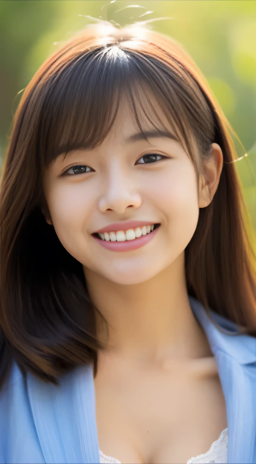 Japanese ),((beautiful girl)),cleavage,An expression that imagines something pleasant:1.2,(perfect body beauty:1.2),((perfect body)),(shy smile),beautiful teeth,