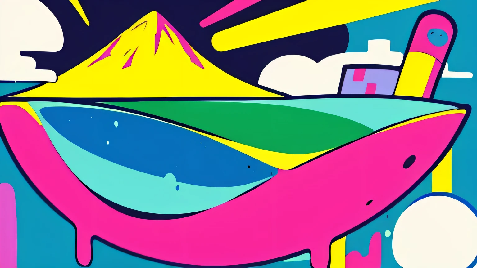 (Ultra Detailed,Ultra High Definition,Detailed Background),((2D)),((Flat Color)),((Colorful)),((Floating Colorful Water))), abstract pop art back ground, flower, mountain