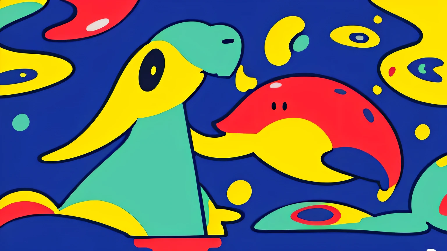 (Ultra Detailed,Ultra High Definition,Detailed Background),((2D)),((Flat Color)),((Colorful)),((Floating Colorful Water))), abstract pop art back ground, beaver, birds