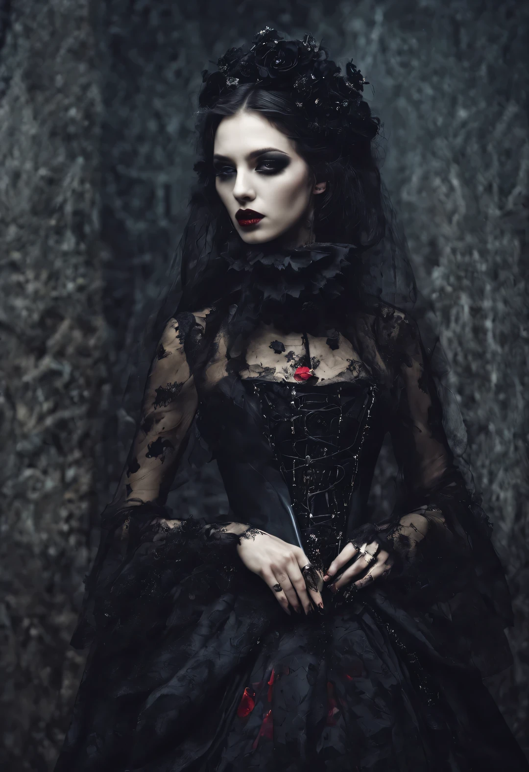 gothic fashion，Although always，Full of mysterious and gloomy tones，But in fact, it also expresses the yearning for a better life。Weird people are also beautiful，dark and eerie, But also romantic。strange vampire，blood spatter