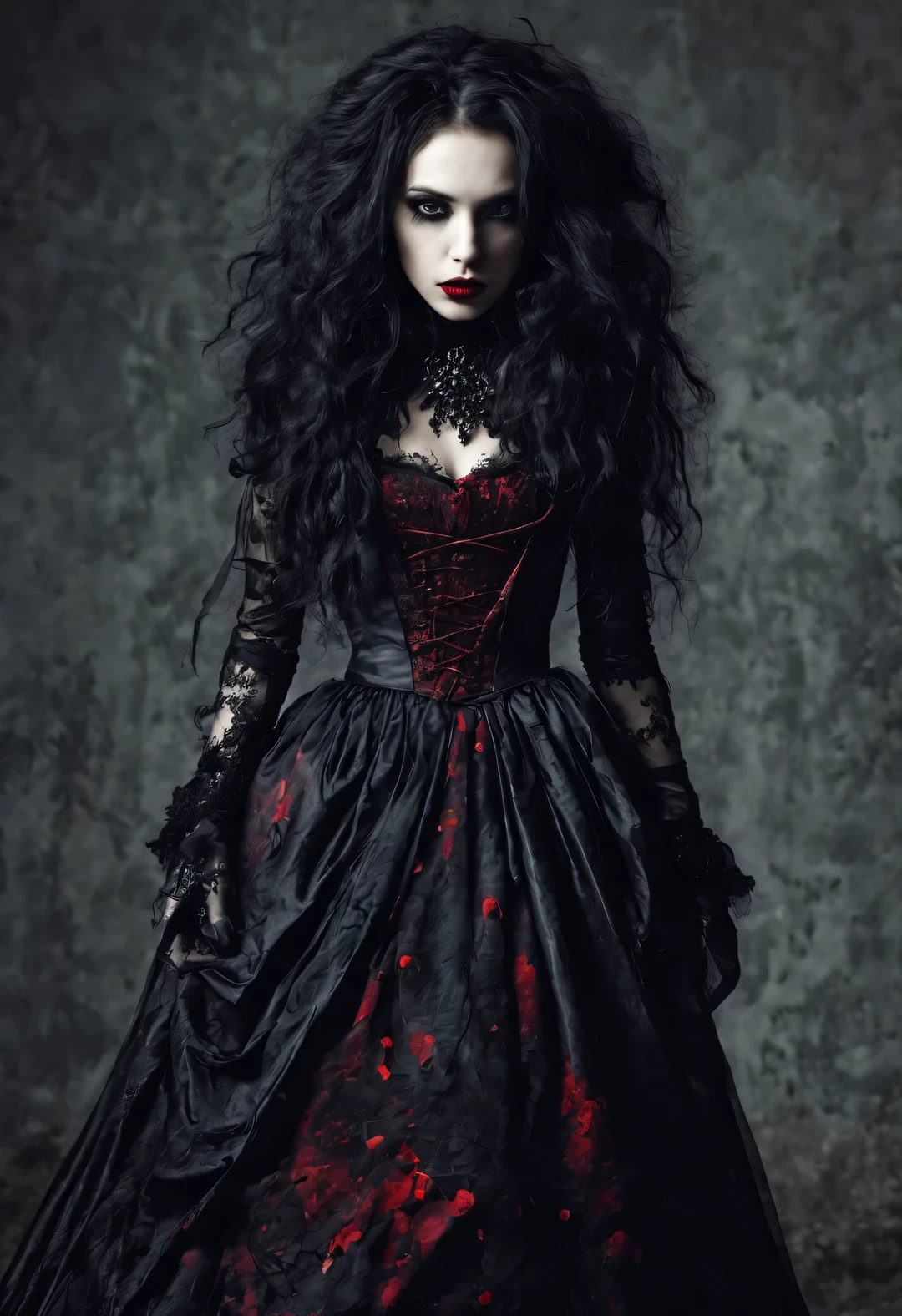 gothic fashion，Although always，Full of mysterious and gloomy tones，But in fact, it also expresses the yearning for a better life。Weird people are also beautiful，dark and eerie, But also romantic。strange vampire，blood spatter