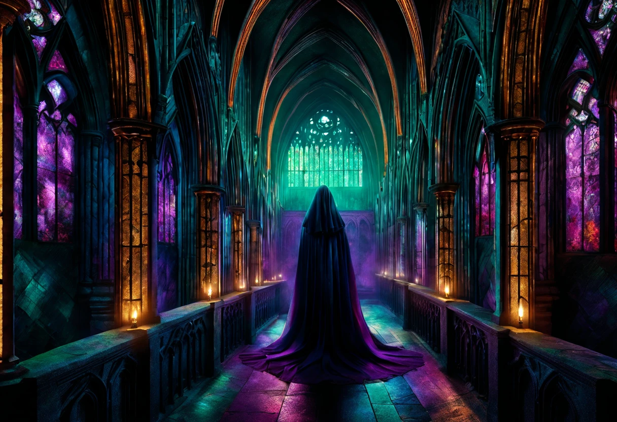 In the spectral embrace of a Gothic cathedral, envisage a hyper-realistic illustration echoing the spirit of Vitale da Bologna, known as Vittoire Carpaccio, a renowned sculptor of the Gothic era. Conjure a scene where intricate stone figures come to life, each detail meticulously carved to evoke the depth of emotion and mystique characteristic of Carpaccio's work. Illuminate the composition with the play of ethereal light and shadows, accentuating the texture of the stone. Capture the essence of Gothic aesthetic by sculpting fantastical creatures and intertwining them with elaborate, ornate patterns inspired by the rich intricacies of Gothic architecture. Let the artwork breathe life into the timeless beauty of Gothic craftsmanship.