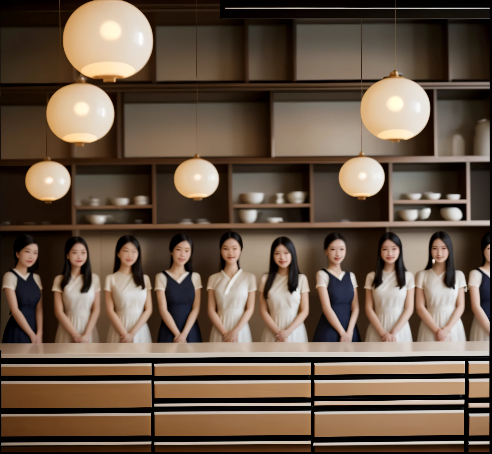 Exquisite, smiling, beautiful, young, beautiful, Chinese, simple and simple dress, 8 beauties, wearing light-colored clothes, kitchen, sunshine, photorealistic, realistic, realistic, facial clarity, full body illumination, interior light, high definition, 8K 3D rendering, fine depiction, immersive details, 4kJ 16k