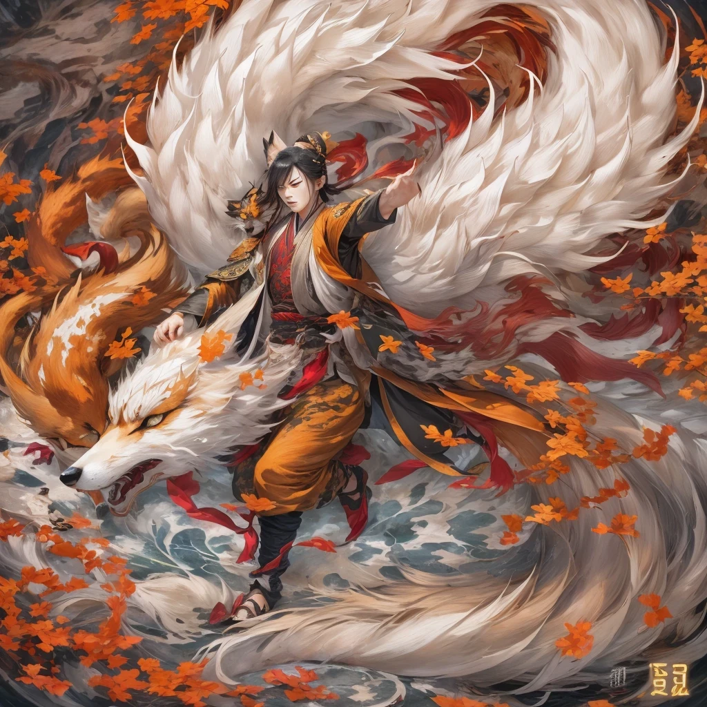 Nine-tailed fox 32k,red and white仙魔界, Chance encounter with Liu Hanshu, He saw his old self in him, Decided to accept him as a disciple, teach him how to protect himself, But because of the hidden star map, Phoenix and the Liu family、Jade Sword Sect builds relationships, Beginning with the death of Liu Hanshu, Qin Yu embarked on the road of confrontation with powerful enemies, work hard, make yourself stronger, Stick to your core path of justice, (nine-tailed fox)eyes full of anger,red and whitenine-tailed fox握緊了拳頭,dash forward,Give the opponent a fatal blow,full body lesbian,Full body nine-tailed fox male mage 32k(傑作canyon超HD)Phoenix(canyon)climb the streets, explosion scene(nine-tailed fox), (dragon), nine-tailed fox憤怒的戰鬥姿態, looking at the ground, batik linen headscarf, 中國red and white圖案長袖服裝, canyonred and whitenine-tailed fox(abstract acrylic splash:1.2)red and white(realistically:1.4),black hair,flour fluttering,rainbow background, high resolution, detail, RAW photos, Sharp Re, Nikon D850 film photo by Jefferies Lee 4 Kodak Portra 400 camera F1.6 guns, colorful, Ultra-realistic and vivid textures, dramatic lighting, Unreal Engine Art Station Trend, Sinest 800,red and white飄逸的霧氣,(((叢林canyon)))The injured line up in the street(OK)climb the streets,Movie Master Instant Image Quality(masterpiece,HD,Ultra high quality,32k) (linen batik scarf), fighting stance, looking at the ground, Linen bandana, 中國nine-tailed fox圖案長袖服裝, 早上的nine-tailed fox(Abstract gouache splash:1.2), dark clouds lightning background,sprinkling