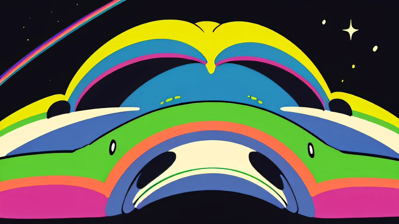 (Ultra Detailed,Ultra High Definition,Detailed Background),((2D)),((Flat Color)),((Colorful)),((Floating Colorful Water))), abstract pop art back ground, spaceship, alien, space, galaxy, rainbow