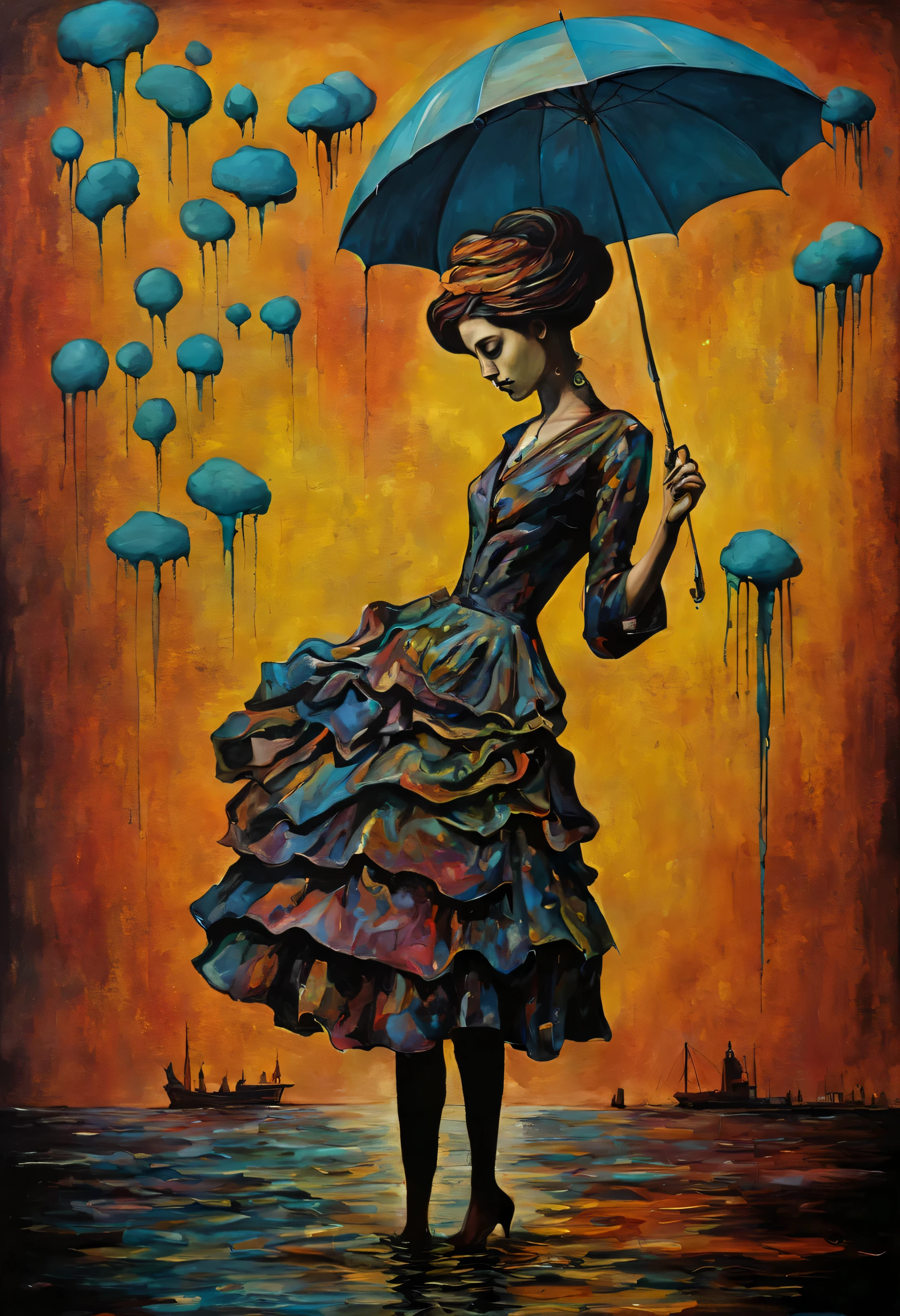 (Artistic Masterpiece of Romantic Life) ( (Themed Art of Life) ( (Conceptual Art) (NFT Exclusive) (Fauvism Work) ()”) Where visual poetry transcends traditional boundaries and embraces the dynamic interplay between creativity and technology Takes),dripping paint,darkart,style, in the style of esao andrews
