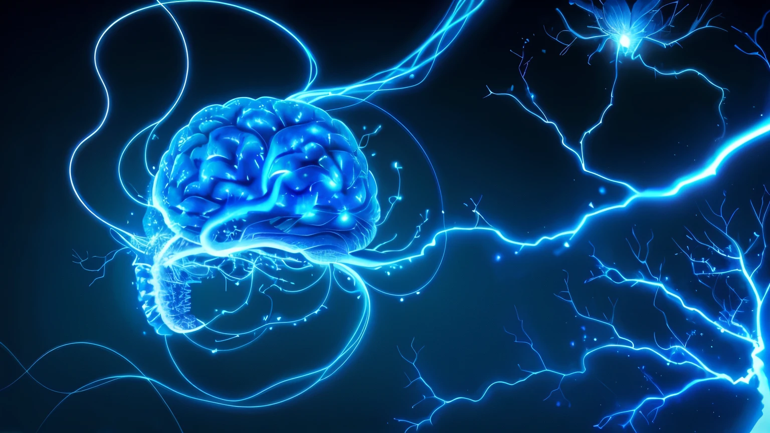 , brain, blue, Light, Neurons,