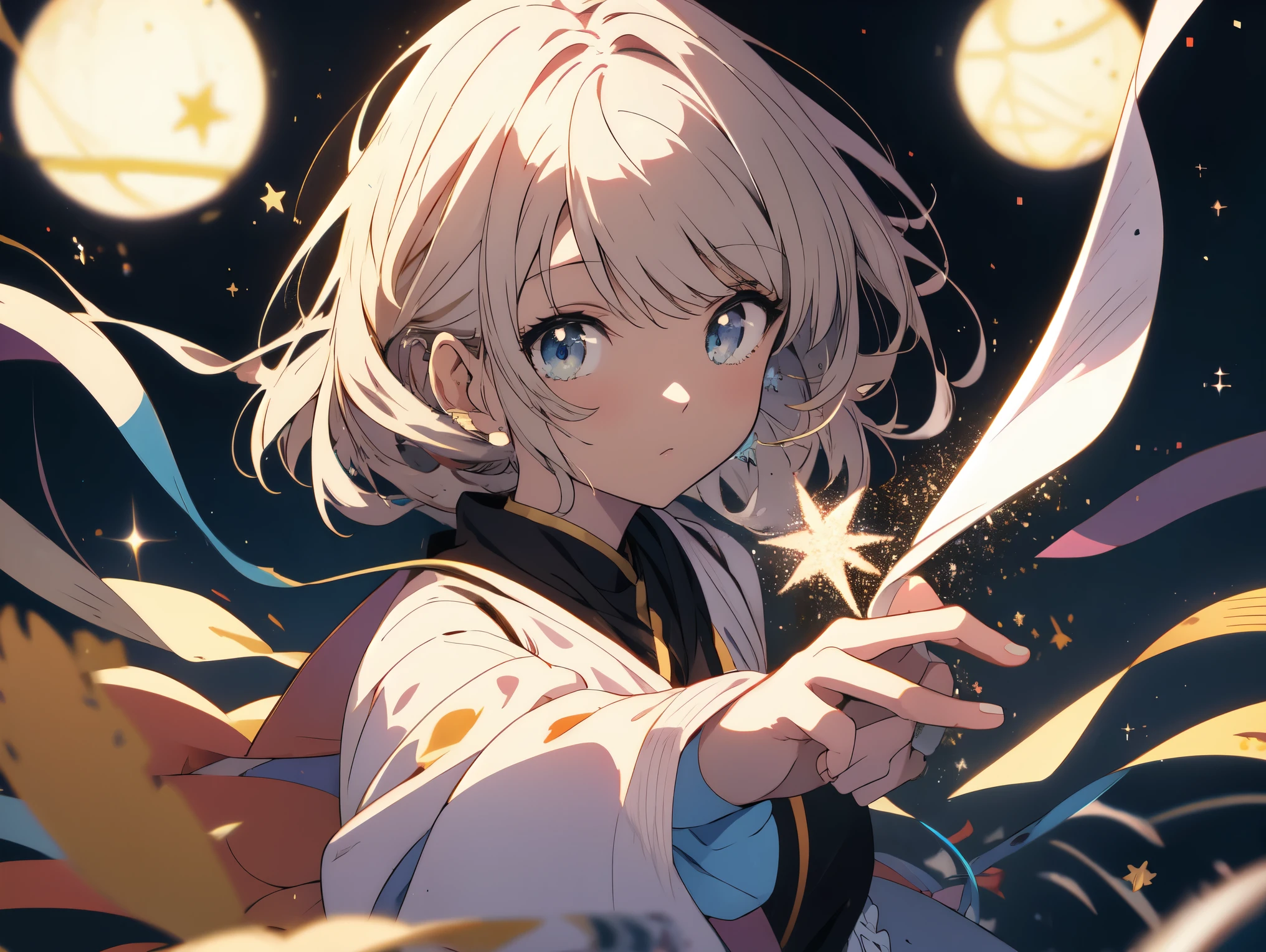 masterpiece、detailed、cute anime girl, anime art  、Karfur、sprinkled with stars
