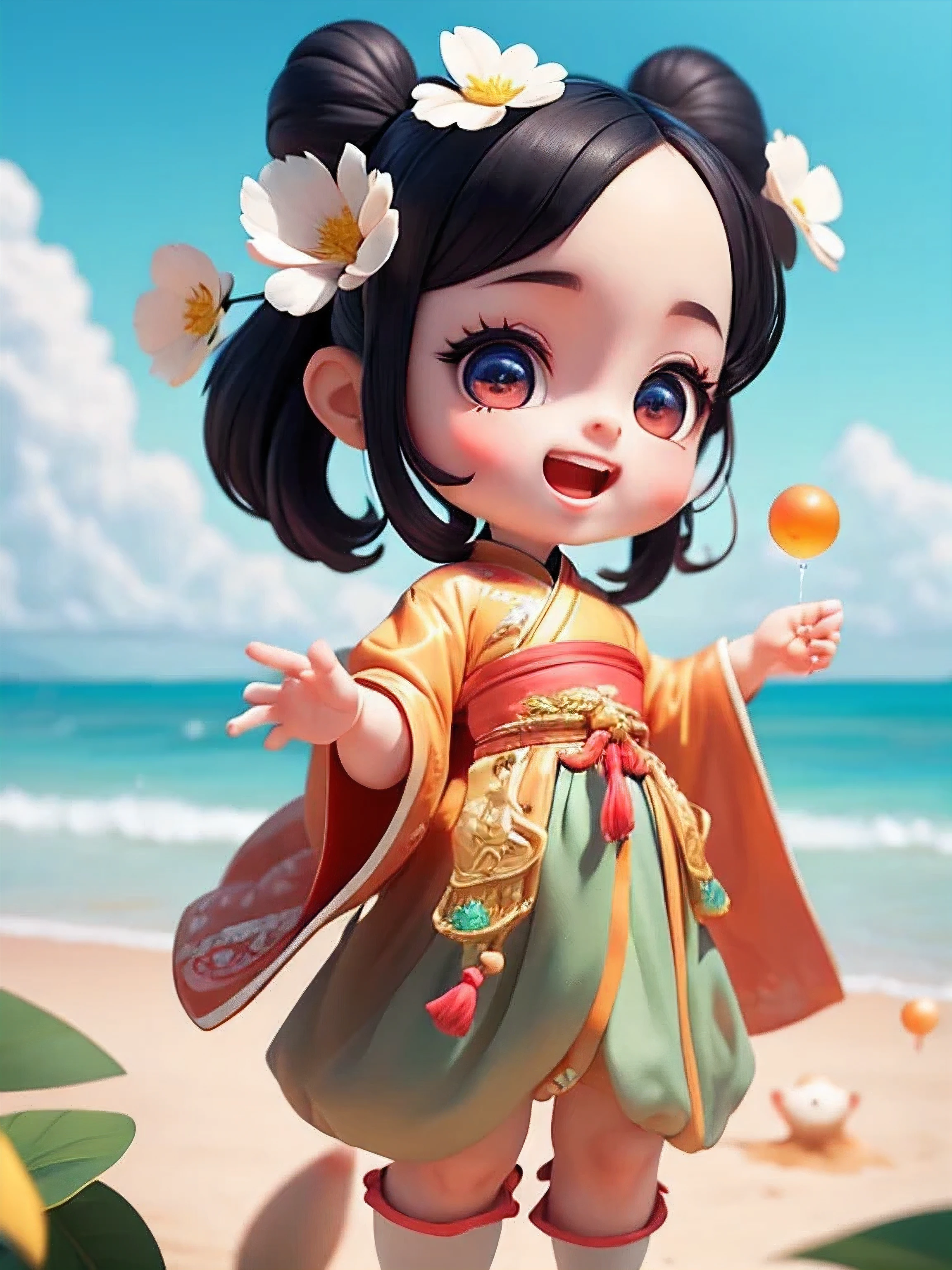 (masterpiece),(best quality),(super detailed), (whole body:1.2),
1 fat man,charming, Smile, open mouth,
flower, beach, , blowing bubbles,Taoist costumes, blush,:, vague, black hair, bald,Crab
(Beautiful and delicate face), (beautiful and delicate eyes),
