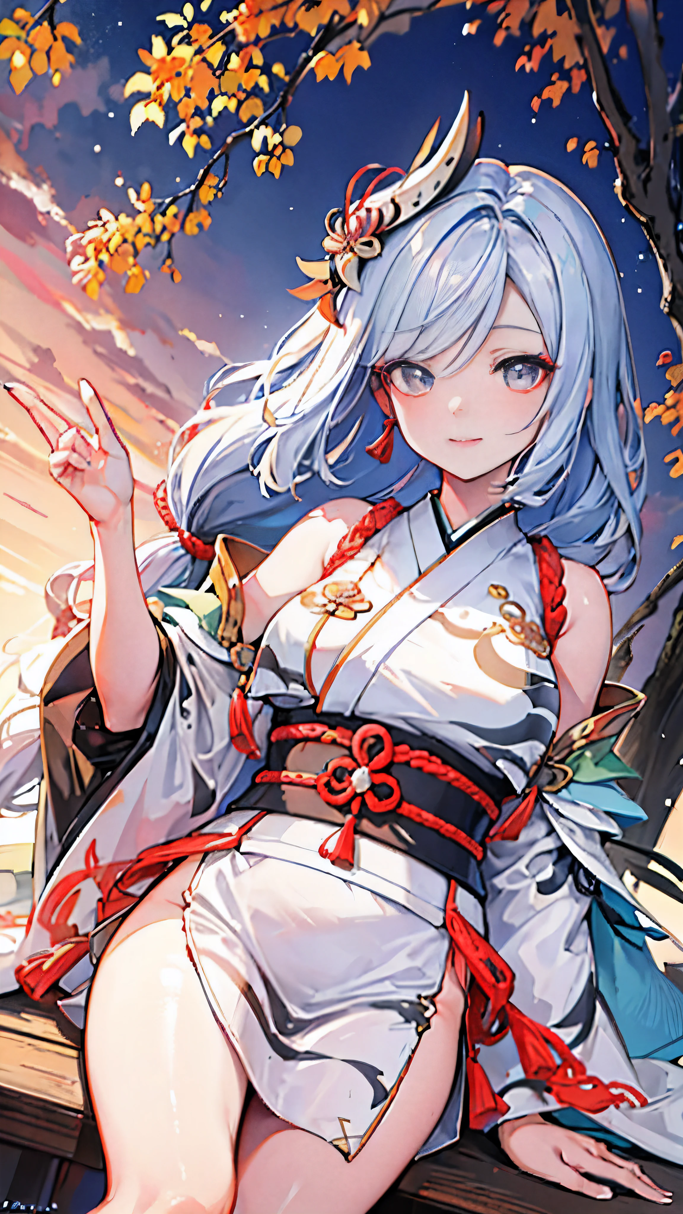 (((top quality, 8k, masterpiece))), clear focus, (Beautiful woman with perfect body), Slender, (hairstyle: up)), ((kimono: sugar cane)), street: 1.2 highly detailed faces and skin textures detailed eyes double eyelids in random poses, (Smile),super cute Japan person,super beauty Japanese girl, realistic face, double eyelids,Smile,summer festival , at sunset ,Fireworks background.